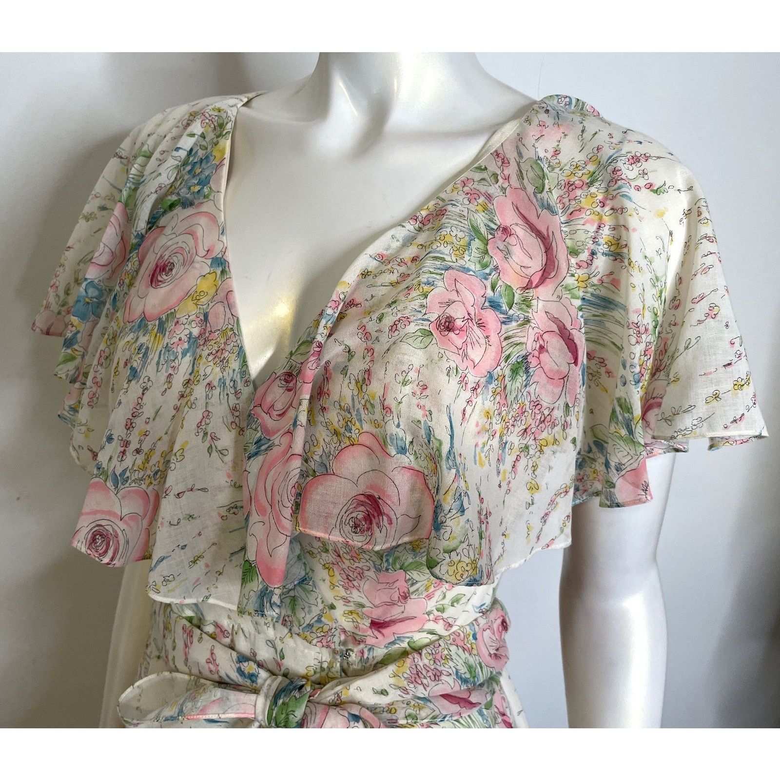 Oscar De La Renta VTG Oscar de le Renta Floral Maxi Dress 6 8 10 Romantic Size M / US 6-8 / IT 42-44 - 2 Thumbnail