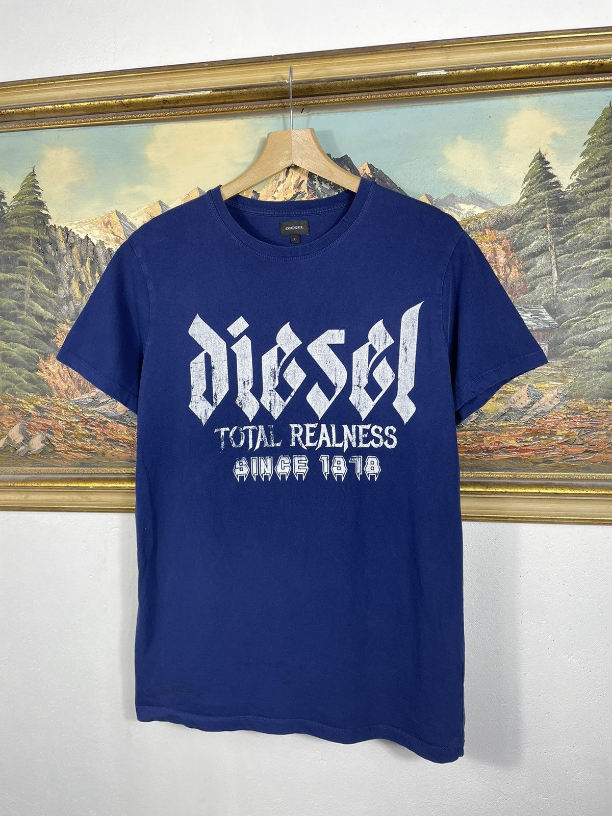 Diesel Diesel Vintage Y2k Navy T-shirt Tee Big Spellout Logo Tribal Size US M / EU 48-50 / 2 - 3 Thumbnail