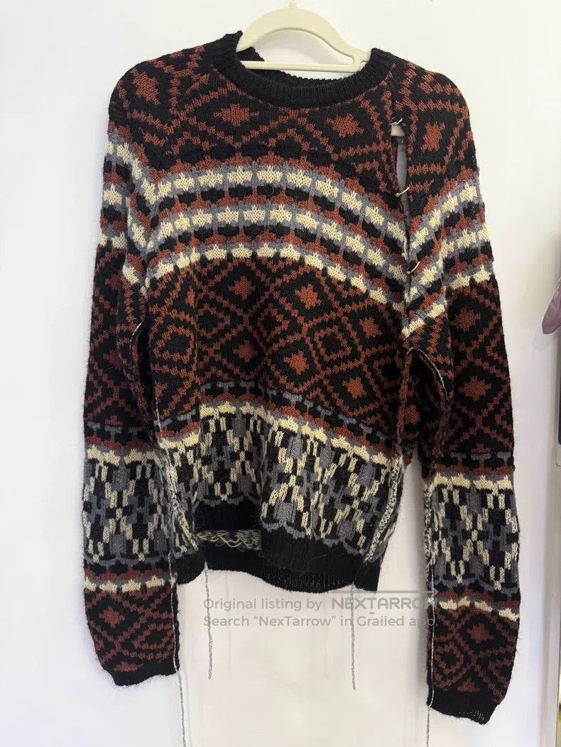 Raf Simons Silver Metallic Ring Knit Sweater