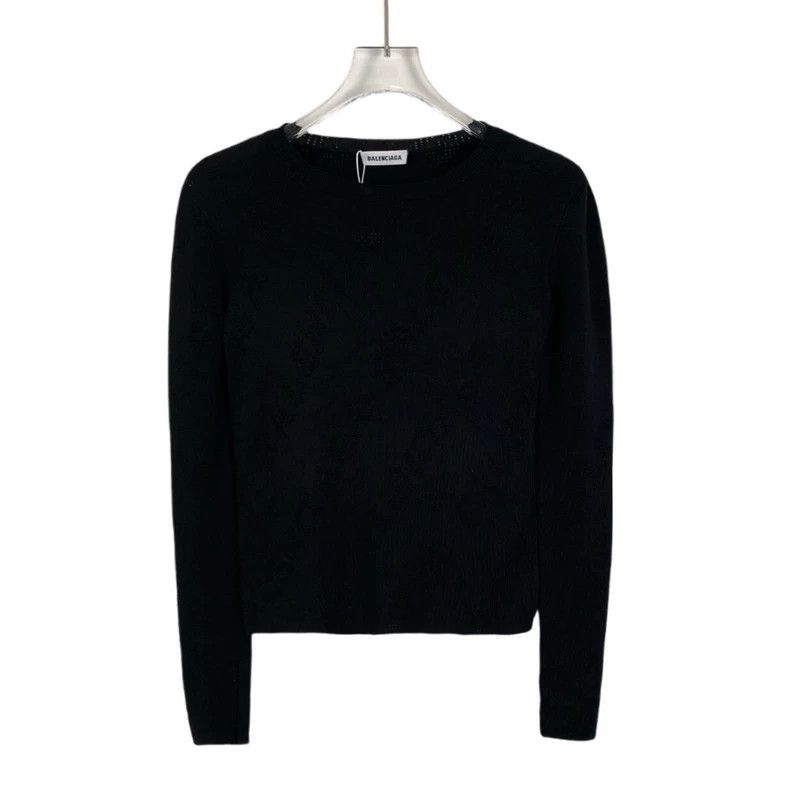 Balenciaga Balenciaga Black logo dark crewneck sweater Size XS / US 0-2 / IT 36-38 - 1 Thumbnail
