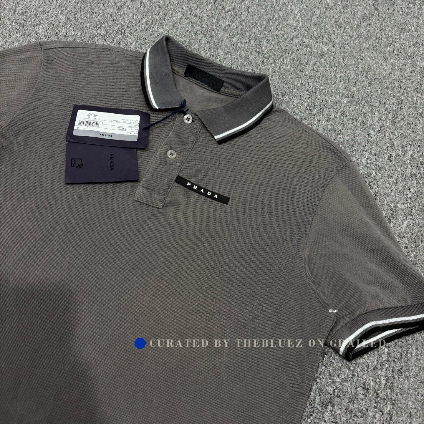 Prada Prada Gray Chest Logo Polo Shirt Size US M / EU 48-50 / 2 - 3 Thumbnail
