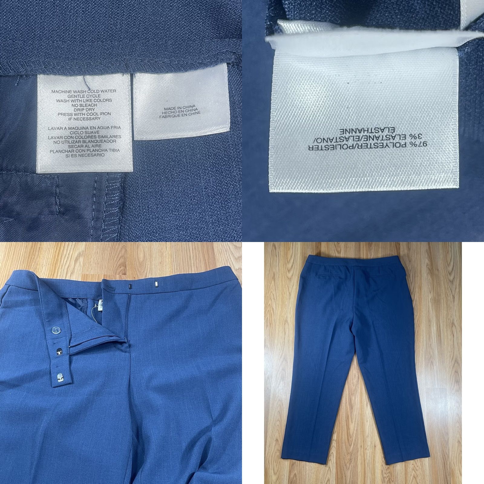 Anne Klein VINTAGE Ann Klein FrontZip Stretch Capri Crop Pants Womens Size 12 Navy Blue NWT Size 34" / US 12 / IT 48 - 8 Thumbnail