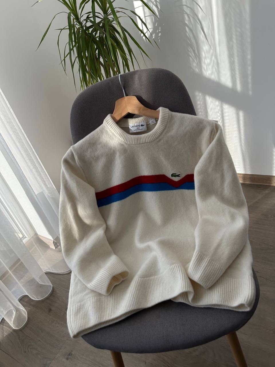 Lacoste × Vintage Vintage Lacoste France White Wool Sweater Size S / US 4 / IT 40 - 7 Thumbnail