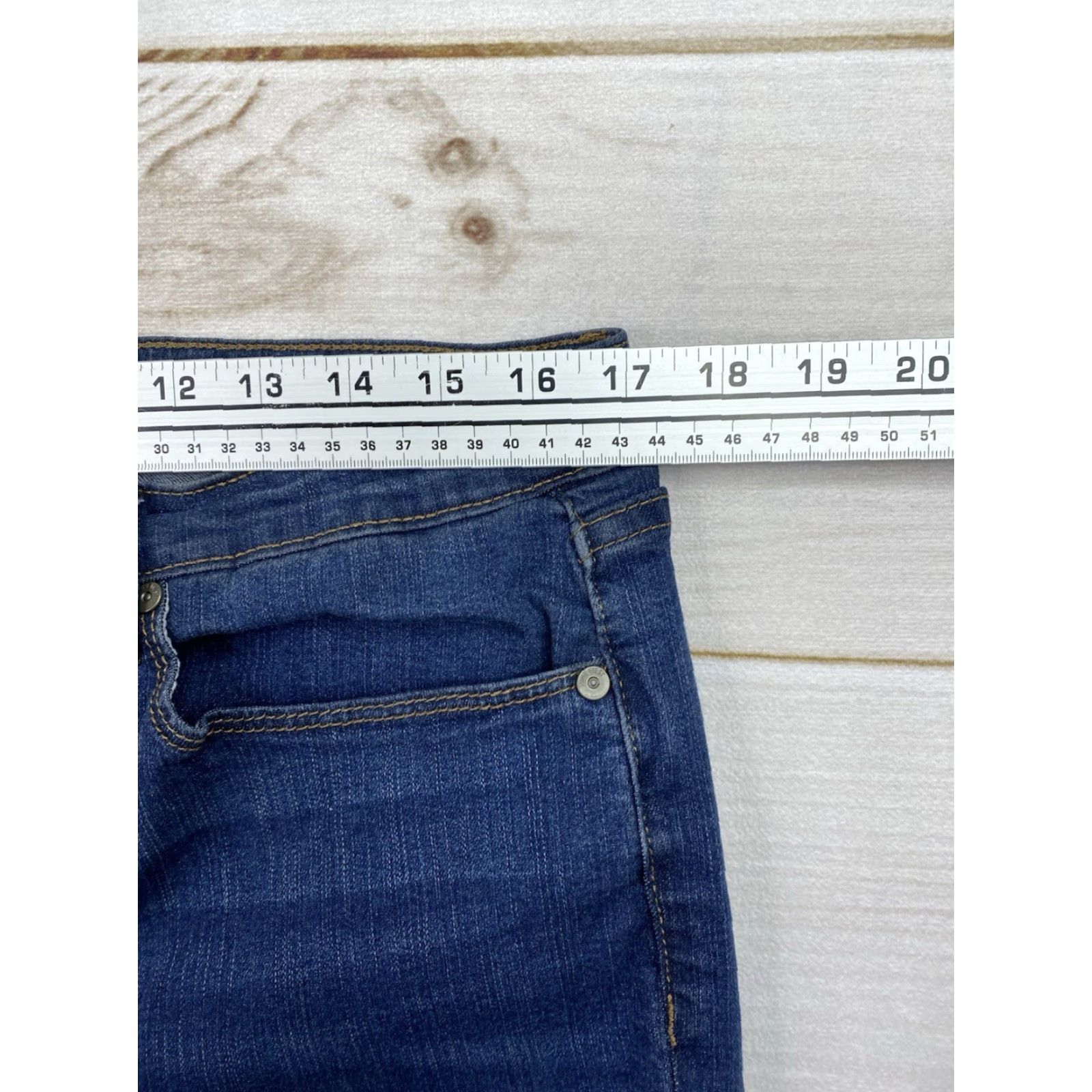 Nine West Nine West Jeans Womens 16 Skinny High Rise Dark Wash Blue Denim - 5-Pocket Stretch Cotton Blend Zipper Button Classic Size 38" / US 16 / IT 52 - 5 Thumbnail