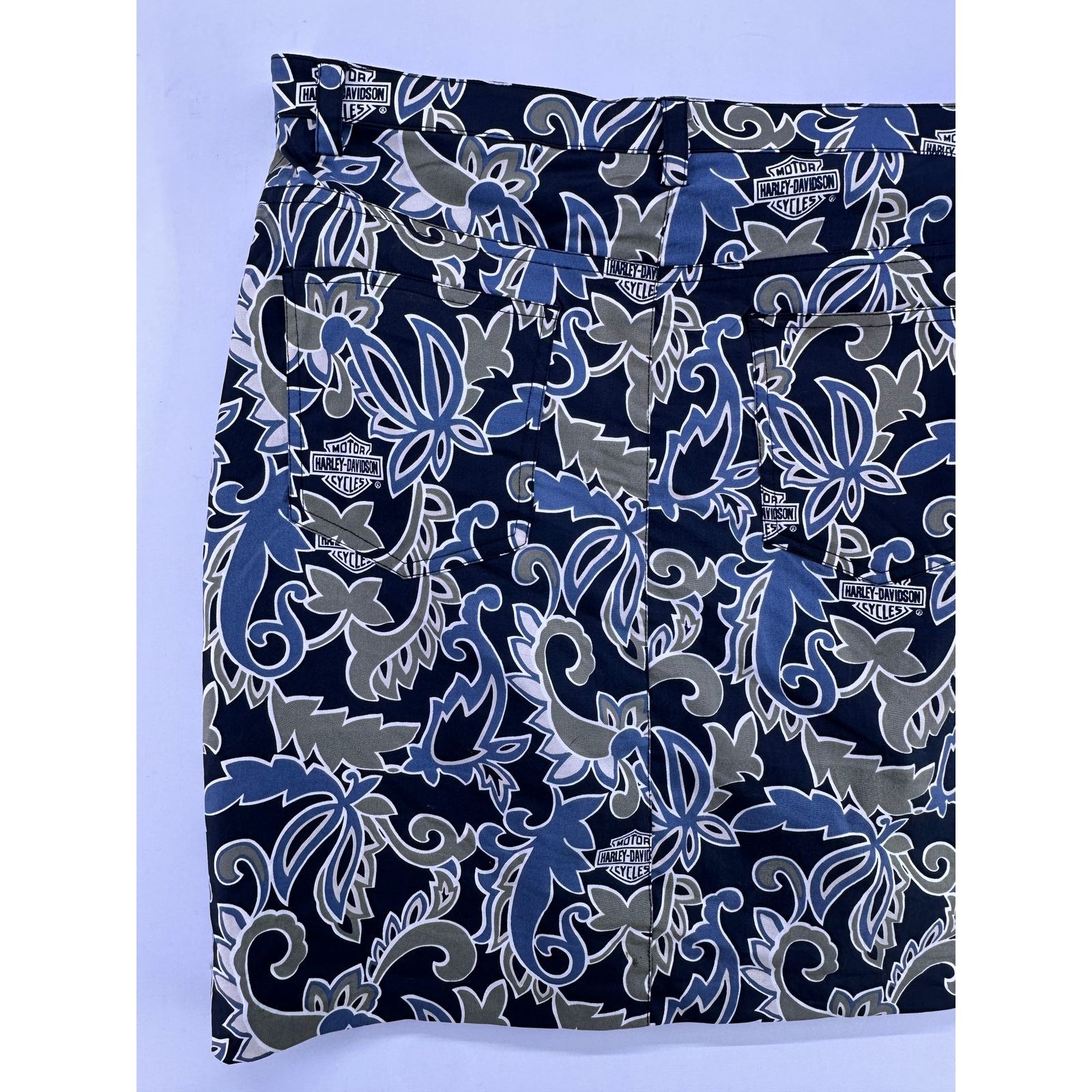 Harley Davidson Harley Davidson Skirt Tori Richard Size 10 Blue Tan Floral Size 32" / US 10 / IT 46 - 10 Thumbnail
