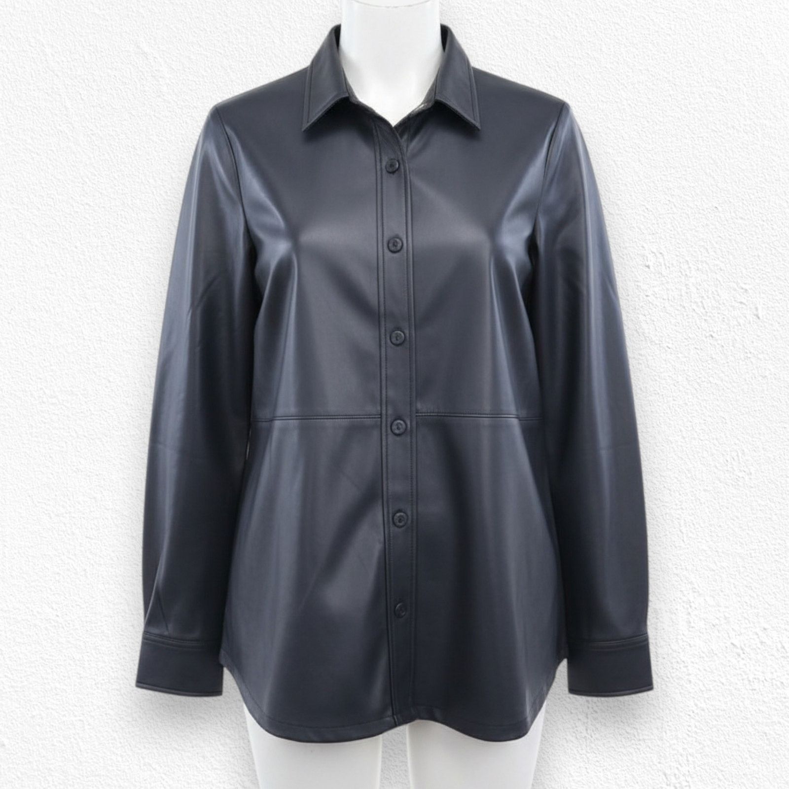 Other Liverpool Black Button Front Size Faux Leather Shacket Small Size S / US 4 / IT 40 - 12 Thumbnail