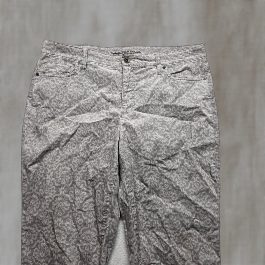 Lands' End Lands' End Womens Pants Straight Pull-On 14 Gray Adult Womens Land's End 14 Pants Stretch Knit Cotton Polyester Spandex Modern 14 Womens Size 36" / US 14 / IT 50 - 1 Thumbnail
