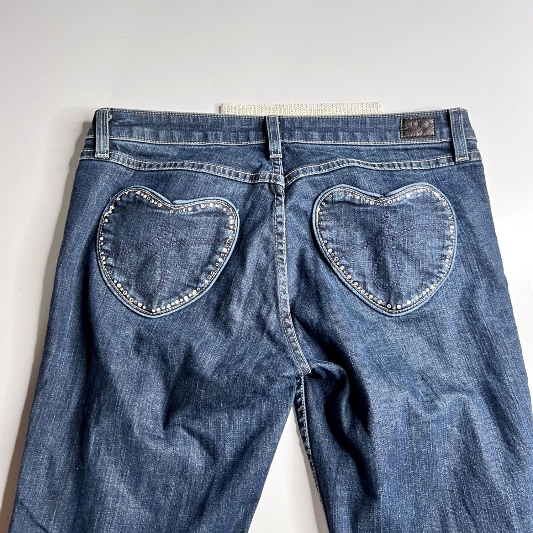 Juicy Couture Juicy Couture Jeans Dark Wash Rhinestone Heart Flare 31 Y2K Style Womens Jeans 5-Pocket Stretch Denim Vintage? No Size 24" / US 00 / IT 34 - 6 Thumbnail