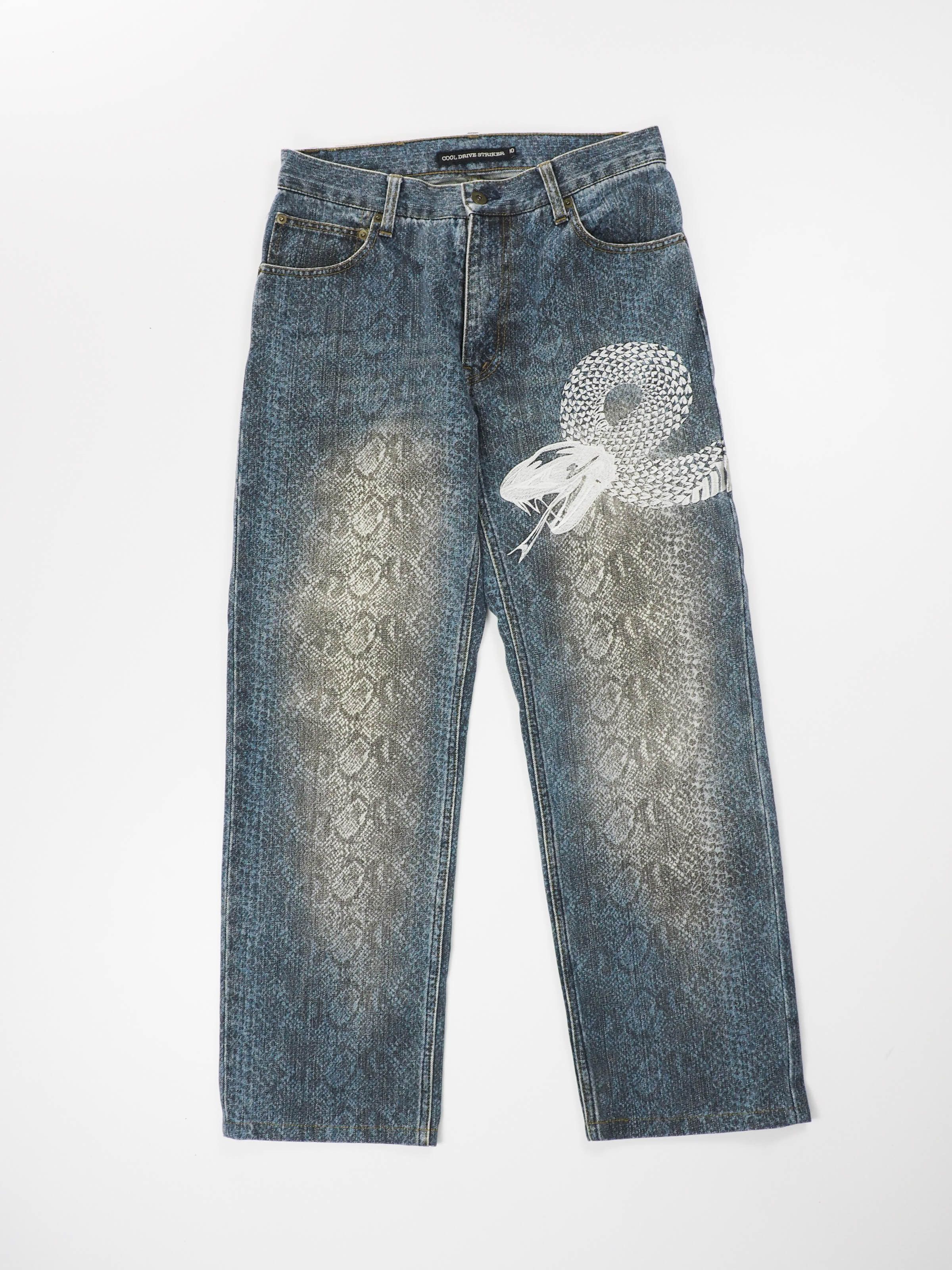Hysteric Glamour × Japanese Brand Cool drive striker snake print and embroidered jeans Size US 30 / EU 46 - 2 Thumbnail
