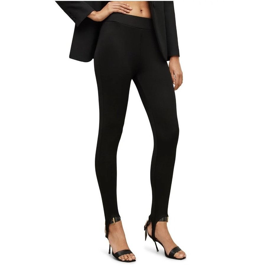 Allsaints NWT ALLSAINTS Black Ribbed Liliana Stirrup Leggings Pants 6 Size 28" / US 6 / IT 42 - 1 Thumbnail