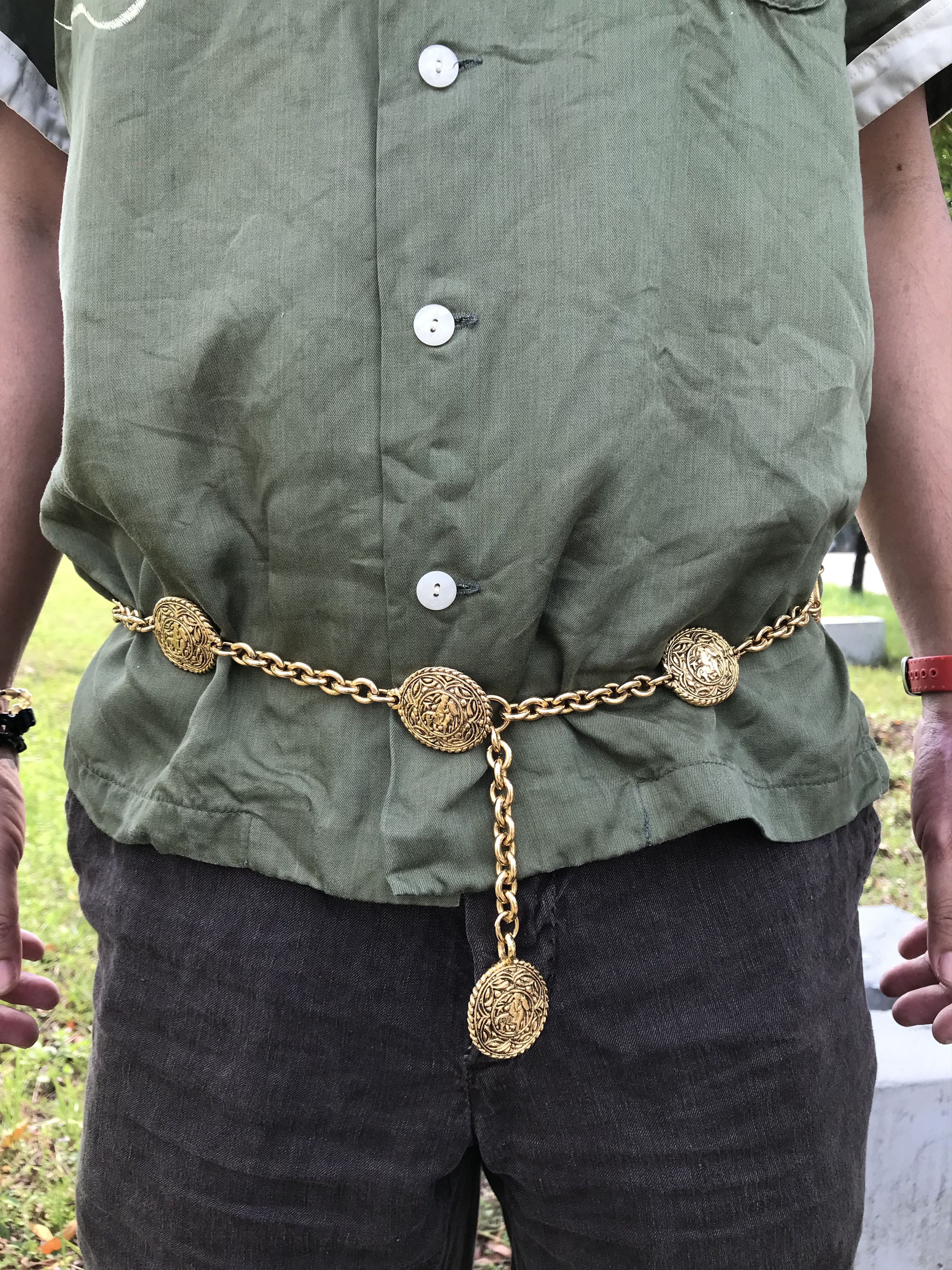 Chanel 80s CHANEL Horse Riding Motif Medallion Necklace Belt Size ONE SIZE - 1 Thumbnail