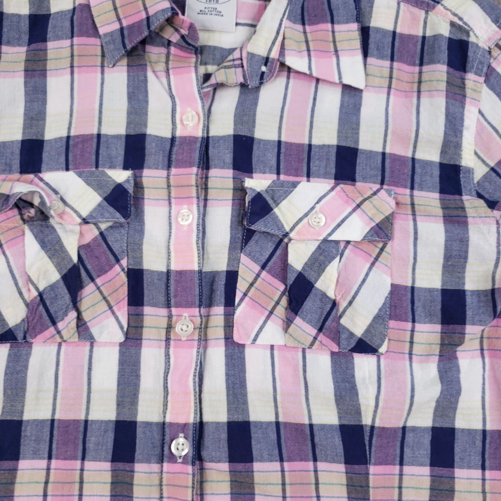 Brooks Brothers Brooks Brothers Womens Shirt 12 Pink Blue White Plaid Button Up Size XL / US 12-14 / IT 48-50 - 6 Thumbnail
