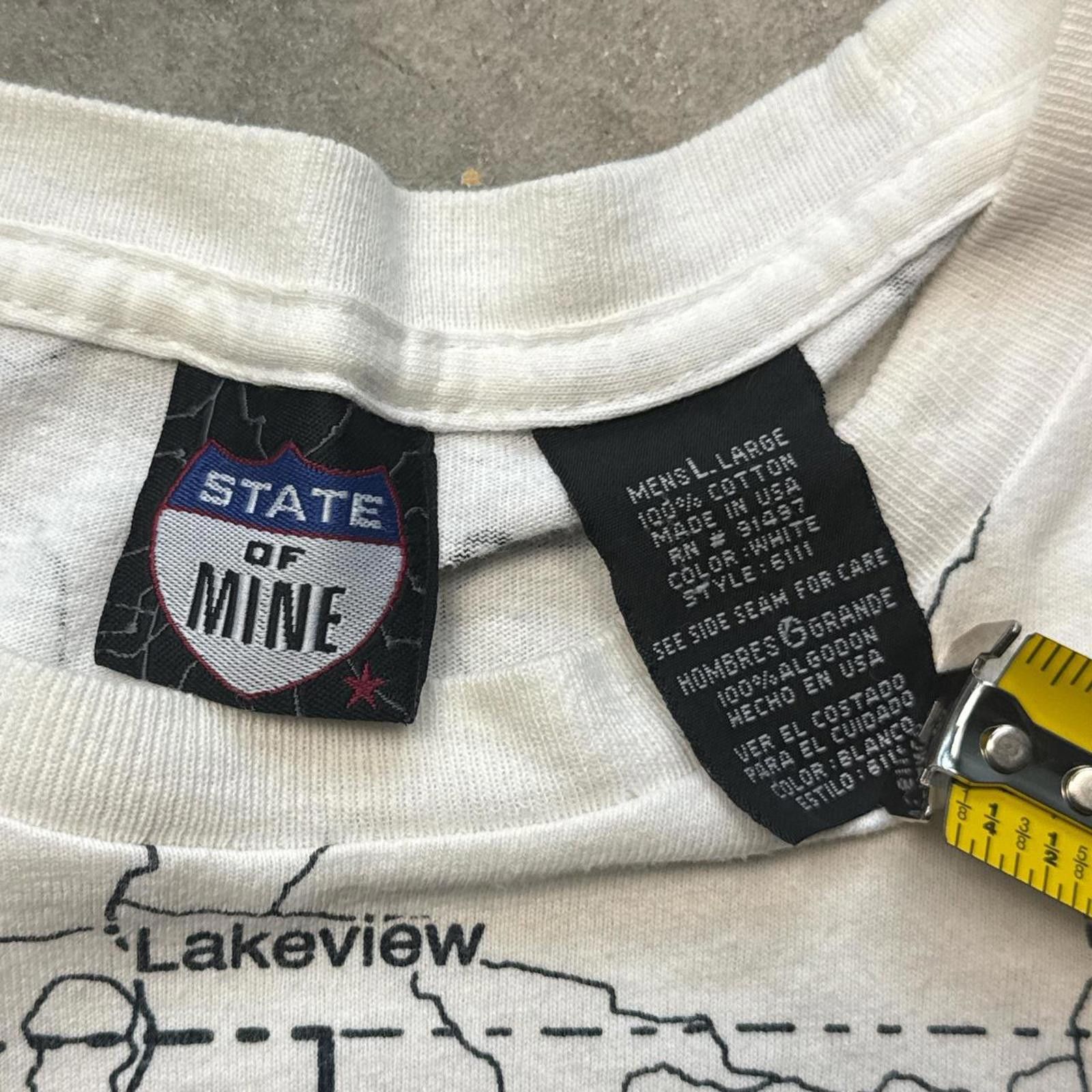 Other California Map Vintage All Over Print Graphic T-Shirt Size US L / EU 52-54 / 3 - 5 Thumbnail