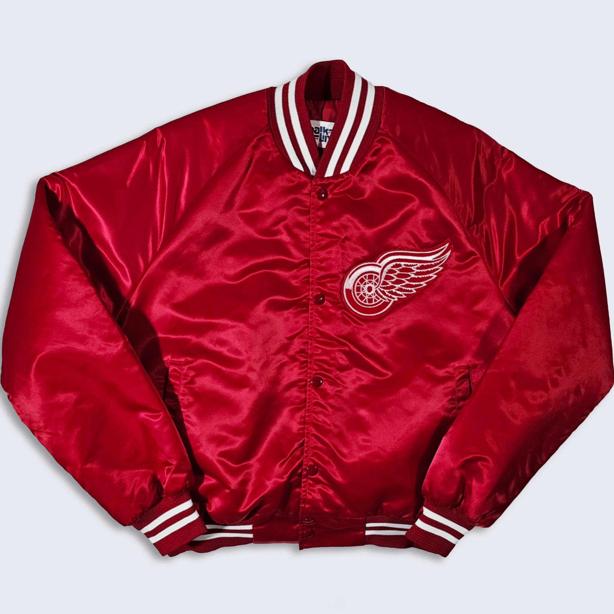 Chalk Line × NHL × Vintage Detroit Red Wings Vintage 80s Chalk Line Bomber Jacket Size US M / EU 48-50 / 2 - 2 Thumbnail
