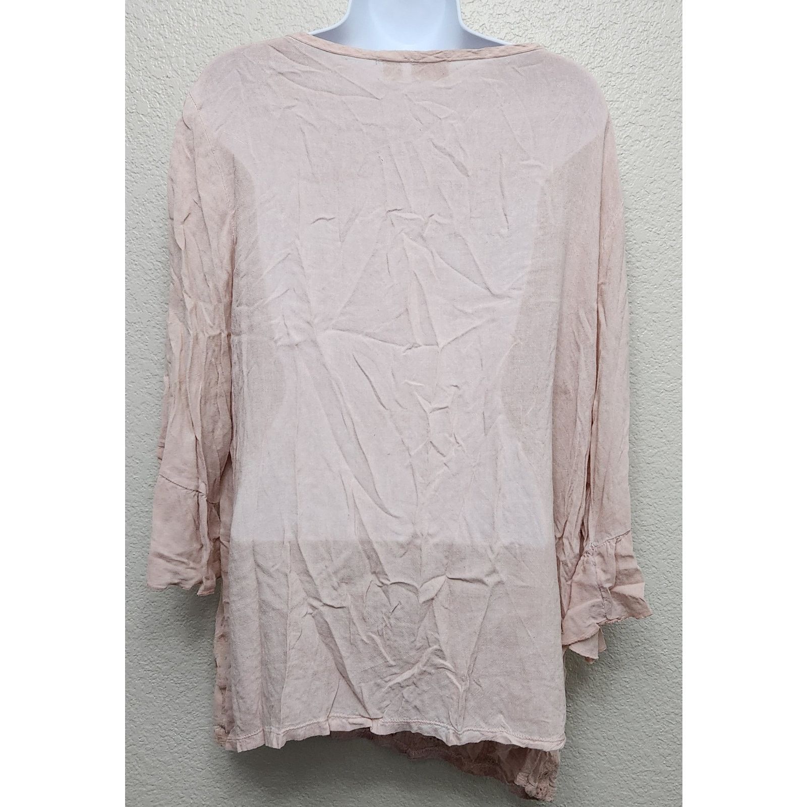 Other Cato Light Pink Round Neck Embroidered Top 18W 20W Size XXL / US 16-18 / IT 52-54 - 4 Thumbnail