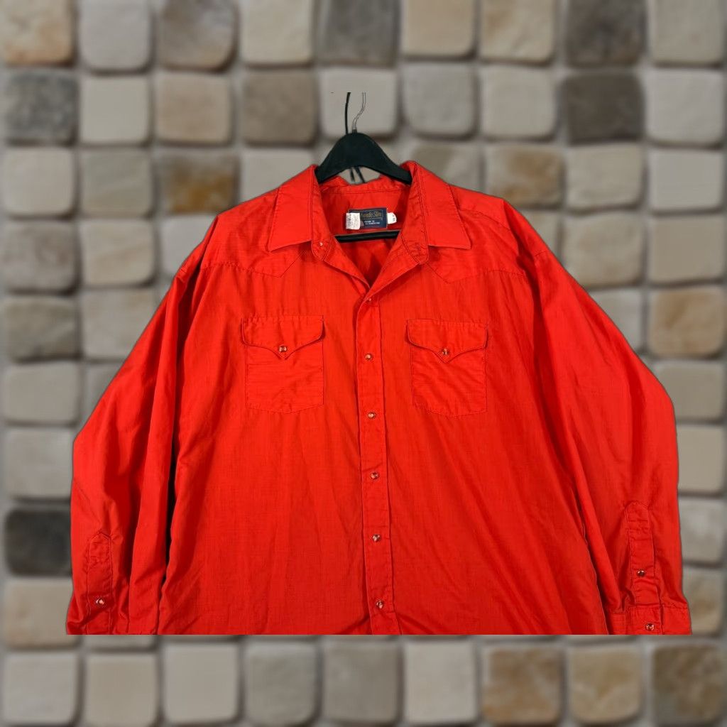 Vintage VINTAGE Panhandle Slim Western Shirt Mens 3XLT 20/36 Red Pearl Snap USA Made Long Sleeve Size US XXL / EU 58 / 5 - 1 Thumbnail