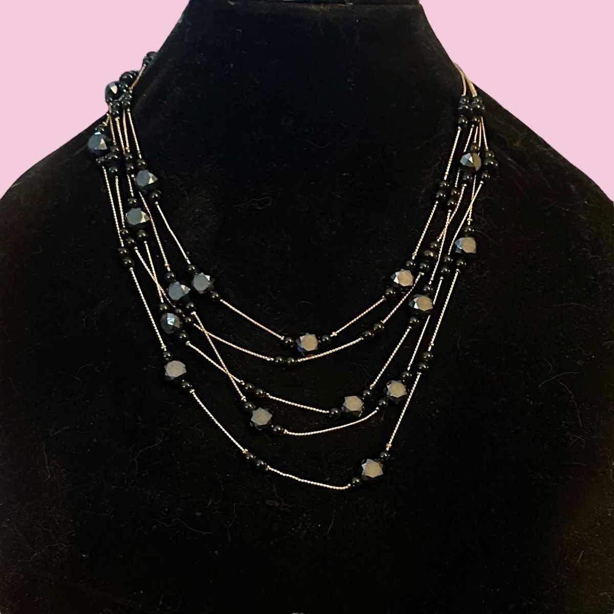 Other Charming Charlie gold tone multi strand black bead necklace Size ONE SIZE - 1 Thumbnail