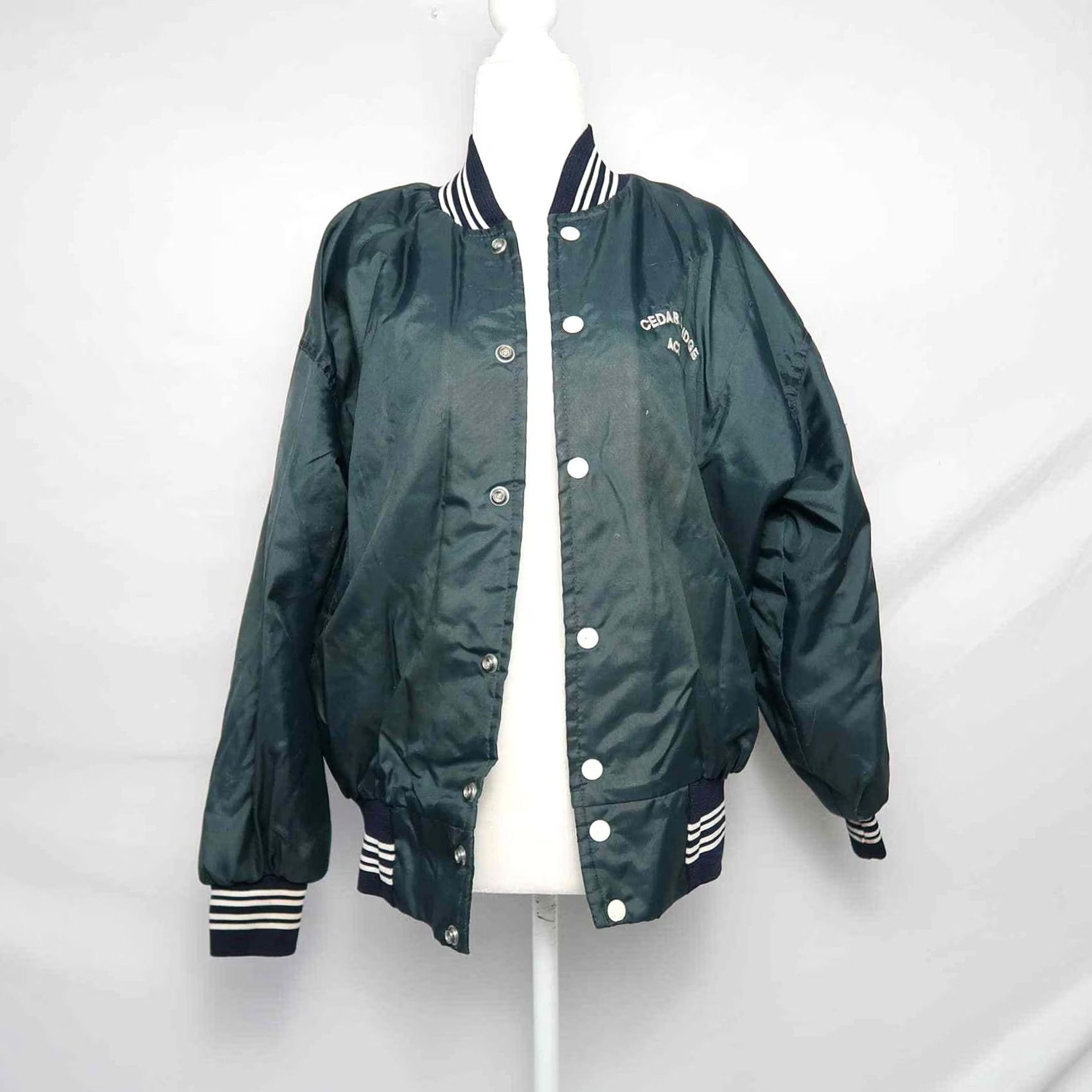 Vintage VINTAGE West Wind dark green windbreaker varsity bomber jacket 80s L Mens Size US L / EU 52-54 / 3 - 2 Thumbnail