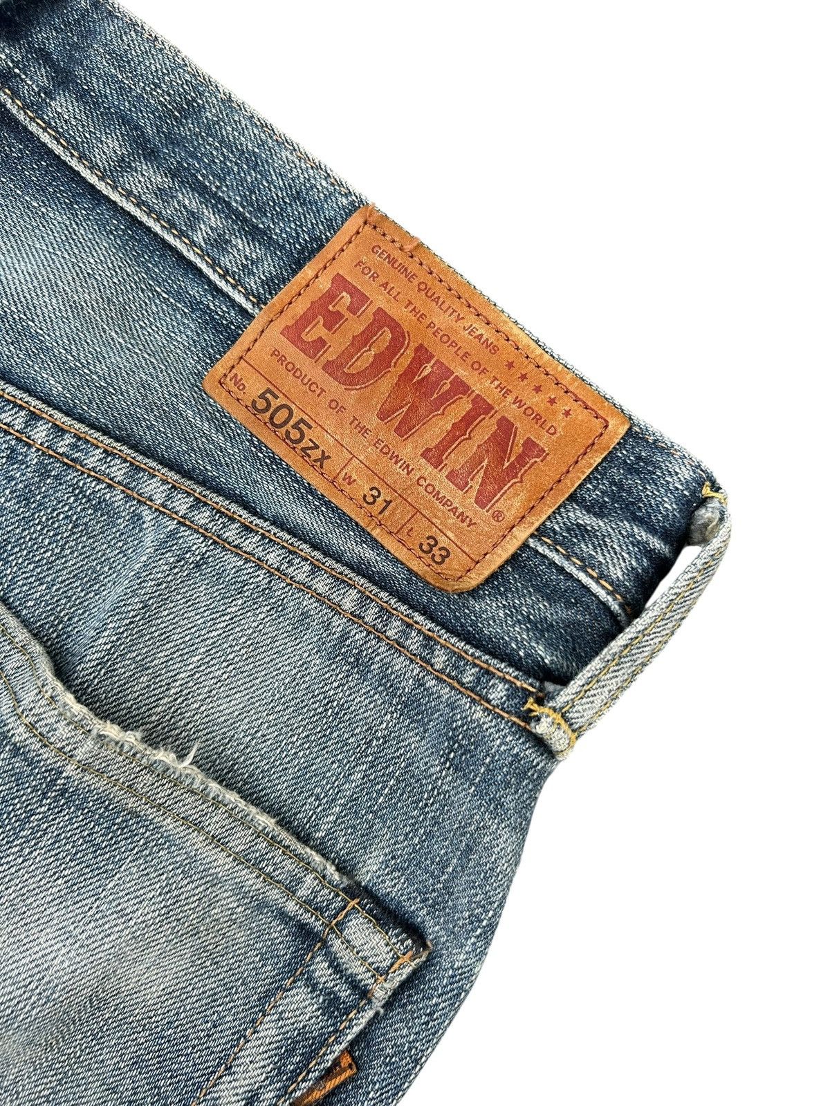 Kapital Thrashed Vintage Edwin 505ZX Selvedge Dirty Denim Jeans Size US 32 / EU 48 - 12 Thumbnail