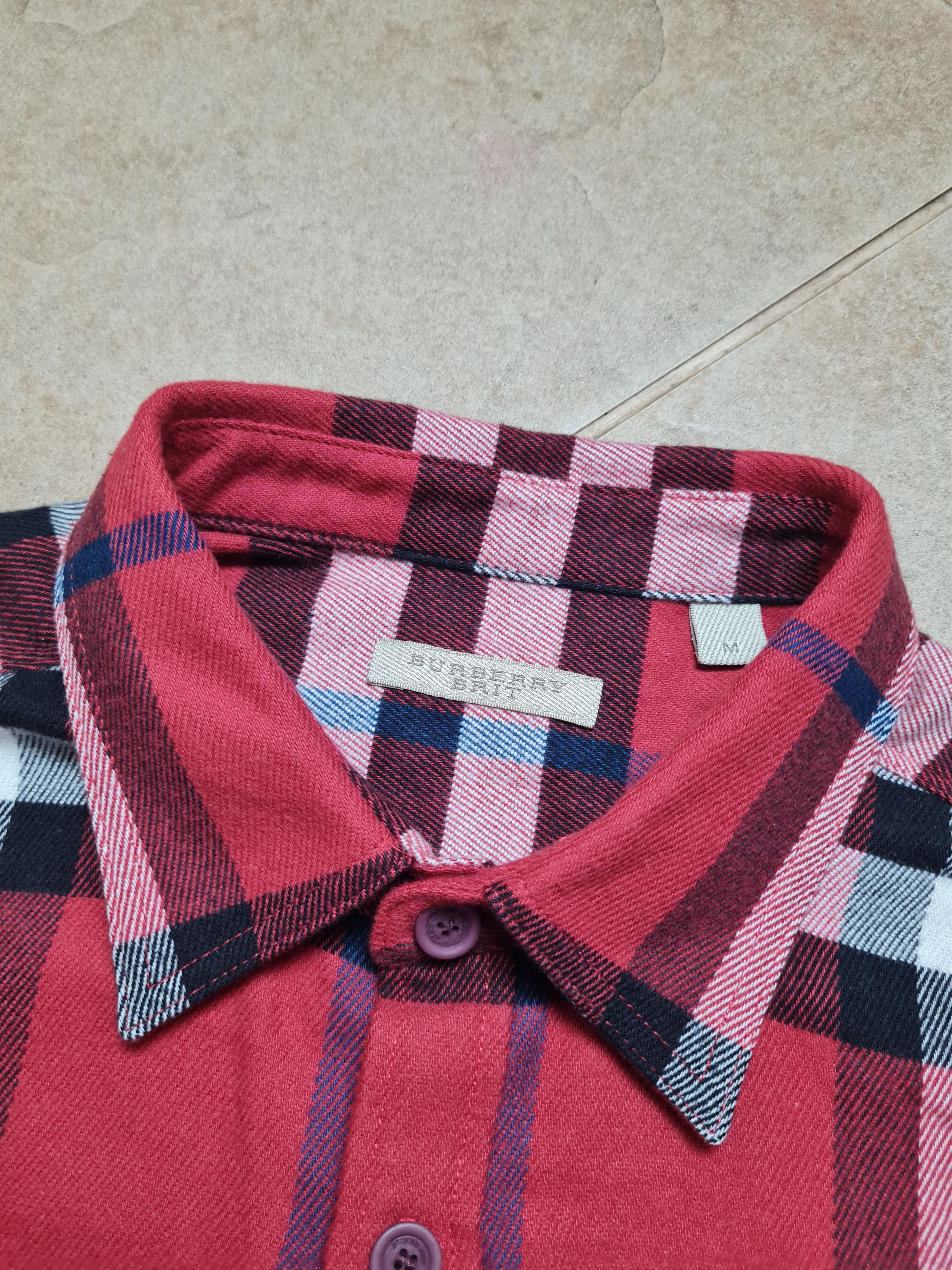 Burberry Burberry Nova Check Flannel Shirt Red Plaid Mens Button Up Size US M / EU 48-50 / 2 - 18 Thumbnail