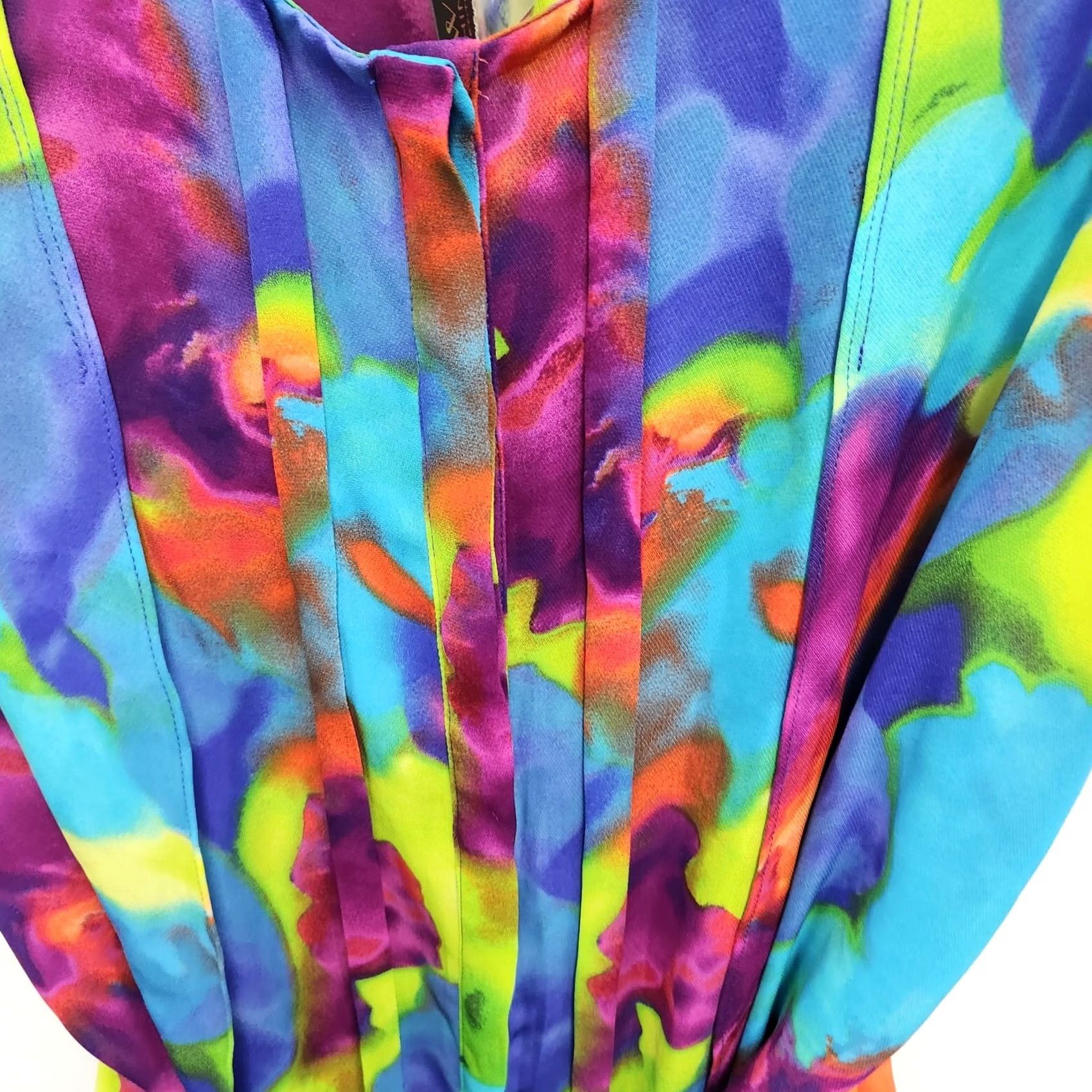 Worthington Worthington Womens Blouse Petite Large Abstract Print Artsy Short Sleeve Top NWT Blouse (+Petites) Multicolor Size L / US 10 / IT 46 - 4 Thumbnail