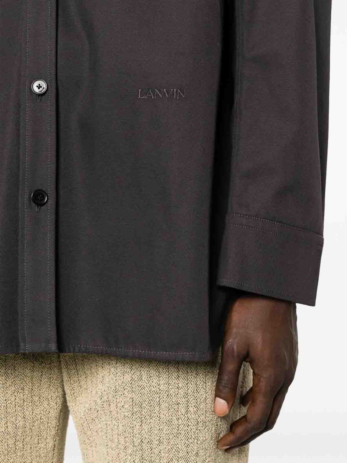 Lanvin o1y0225 Solid Color Shirt in Dark Grey Size US L / EU 52-54 / 3 - 2 Thumbnail
