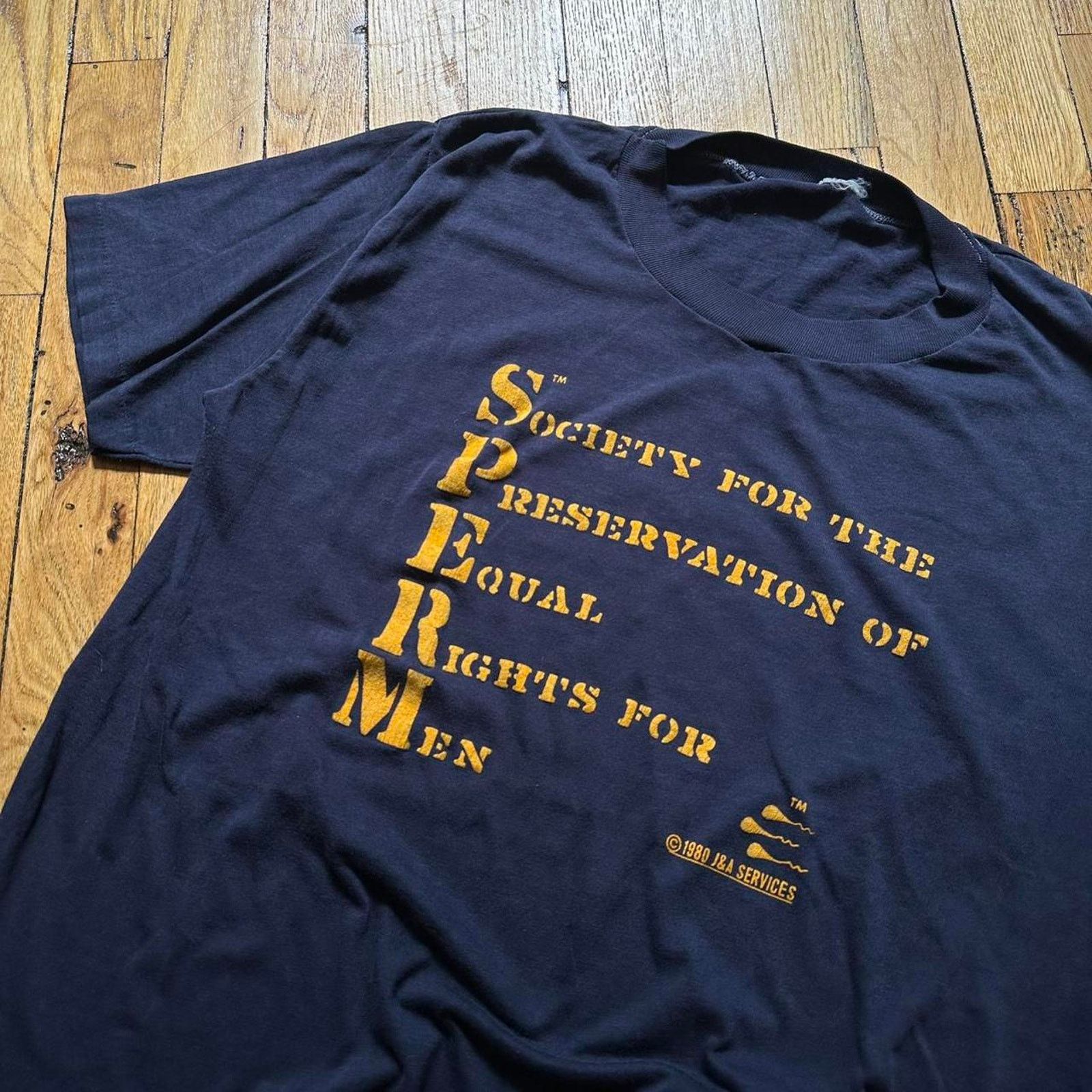 Vintage Vintage 70s Sperm Funny Men’s Rights Graphic Tee Shirt Size US M / EU 48-50 / 2 - 2 Thumbnail