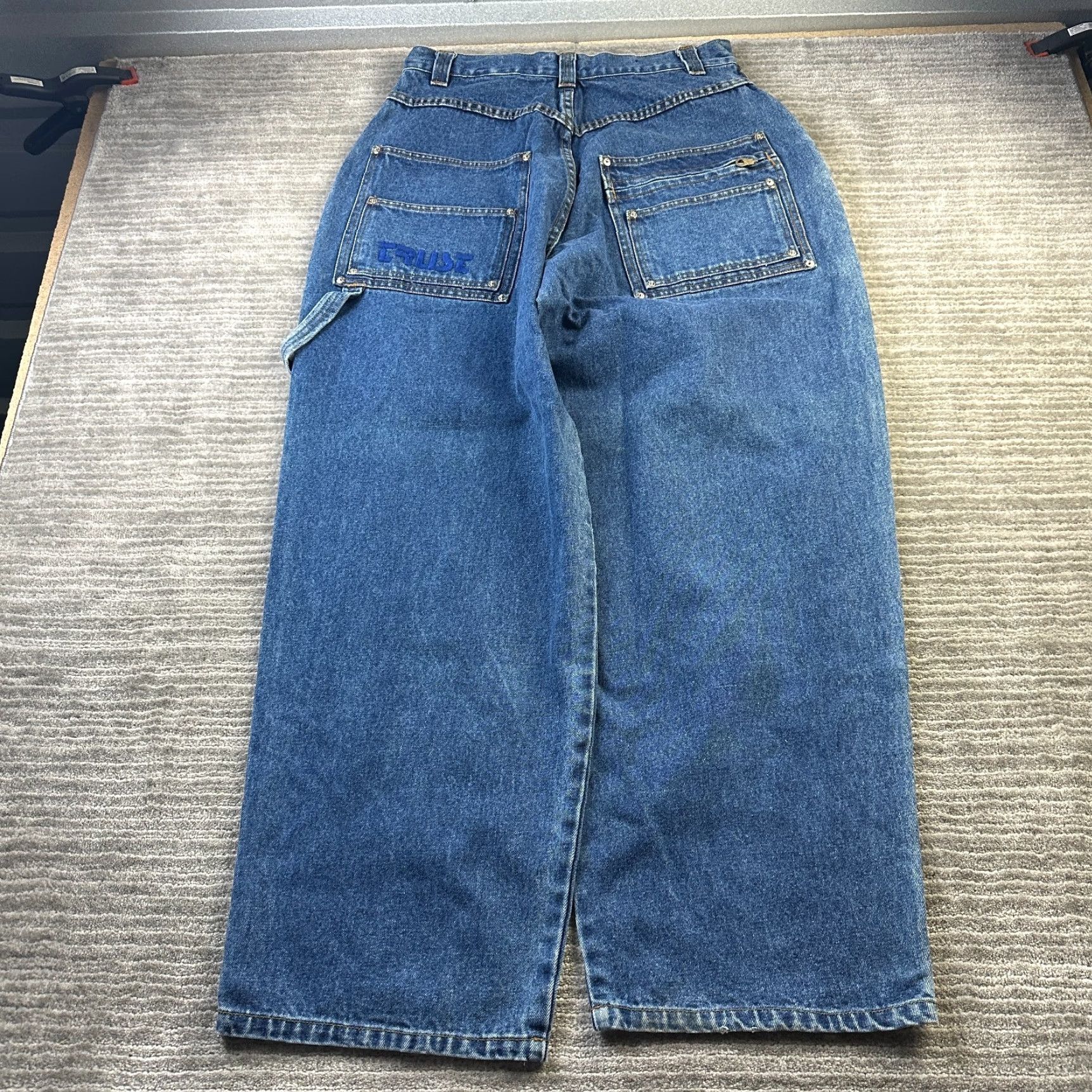Denime VINTAGE Trust Jeans Mens 32x32 Blue Denim 90s Baggy Distressed Straight 5-Pocket Mens Jeans Size US 32 / EU 48 - 2 Thumbnail