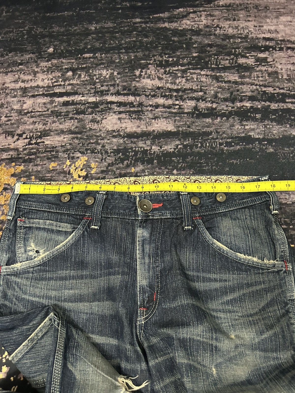 Edwin Vintage Wash Edwin 503 Blue Trip Distressed Carpenter Jeans Size US 34 / EU 50 - 18 Thumbnail