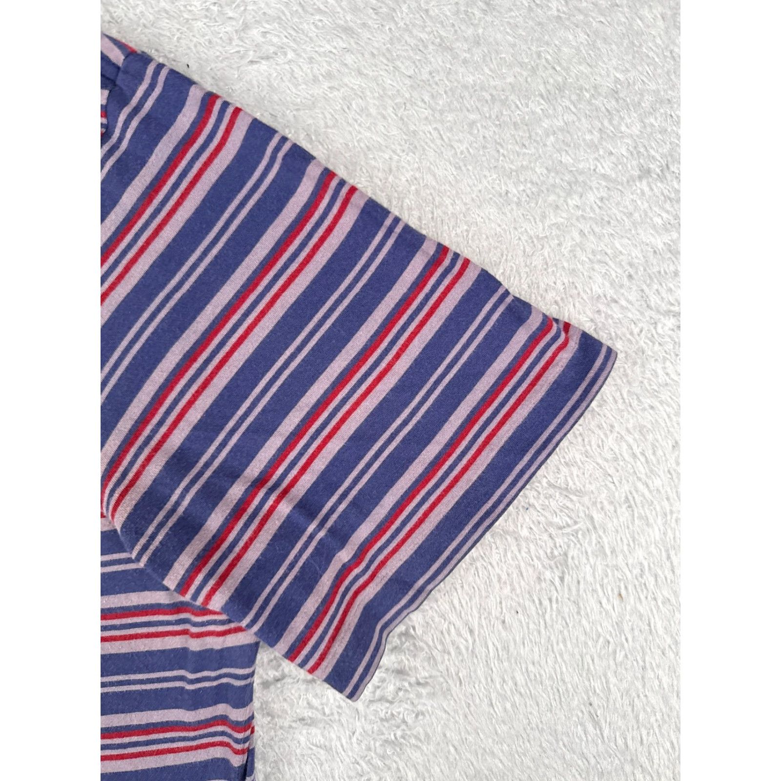 Ralph Lauren VINTAGE Ralph Lauren Shirt Adult XL Blue Red Stripe Cotton Short Sleeve Logo Mens Size US XL / EU 56 / 4 - 2 Thumbnail
