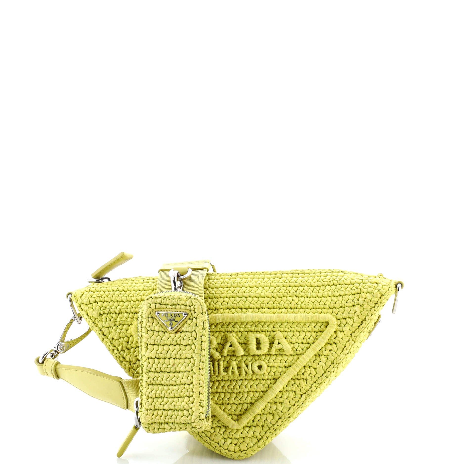 Prada Triangle Logo Zip Crossbody Bag Size ONE SIZE - 1 Thumbnail