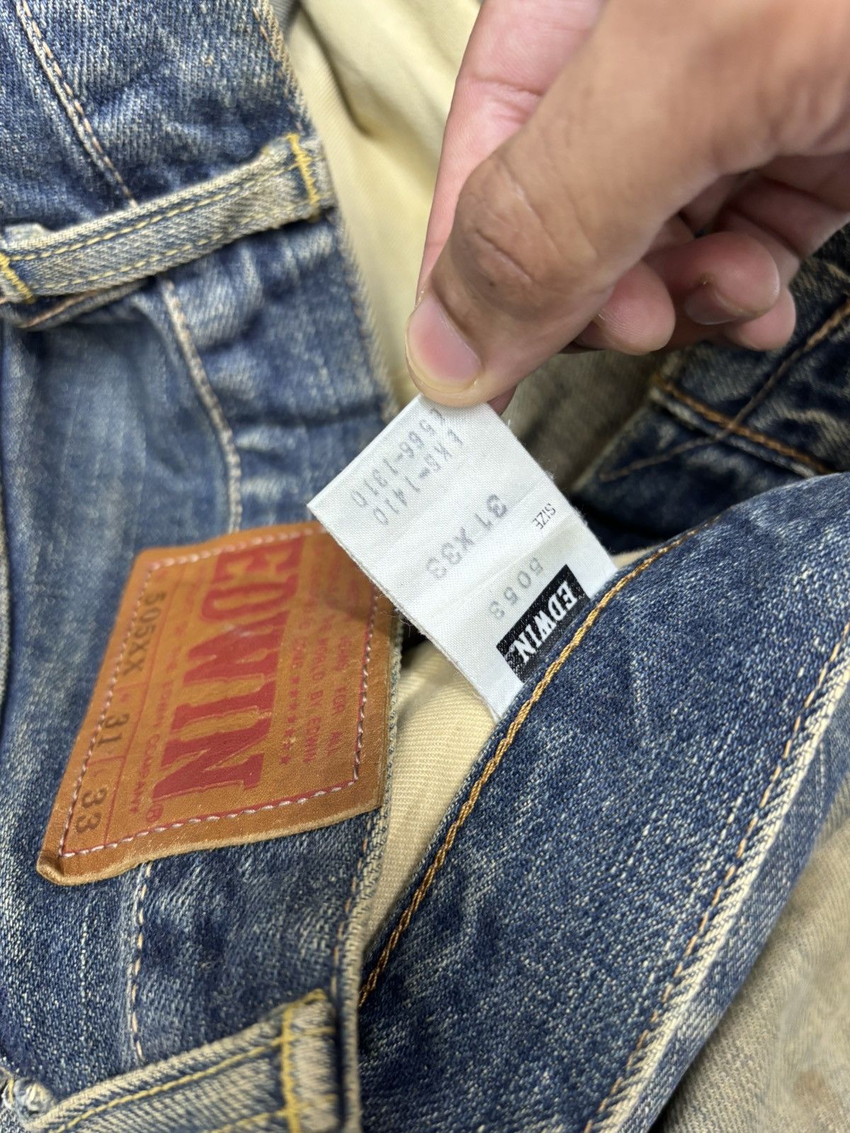 Kapital EDWIN 505XX MUD WASH SELVEDGE BAGGY DISTRESSED DENIM JEANS Size US 31 - 11 Thumbnail