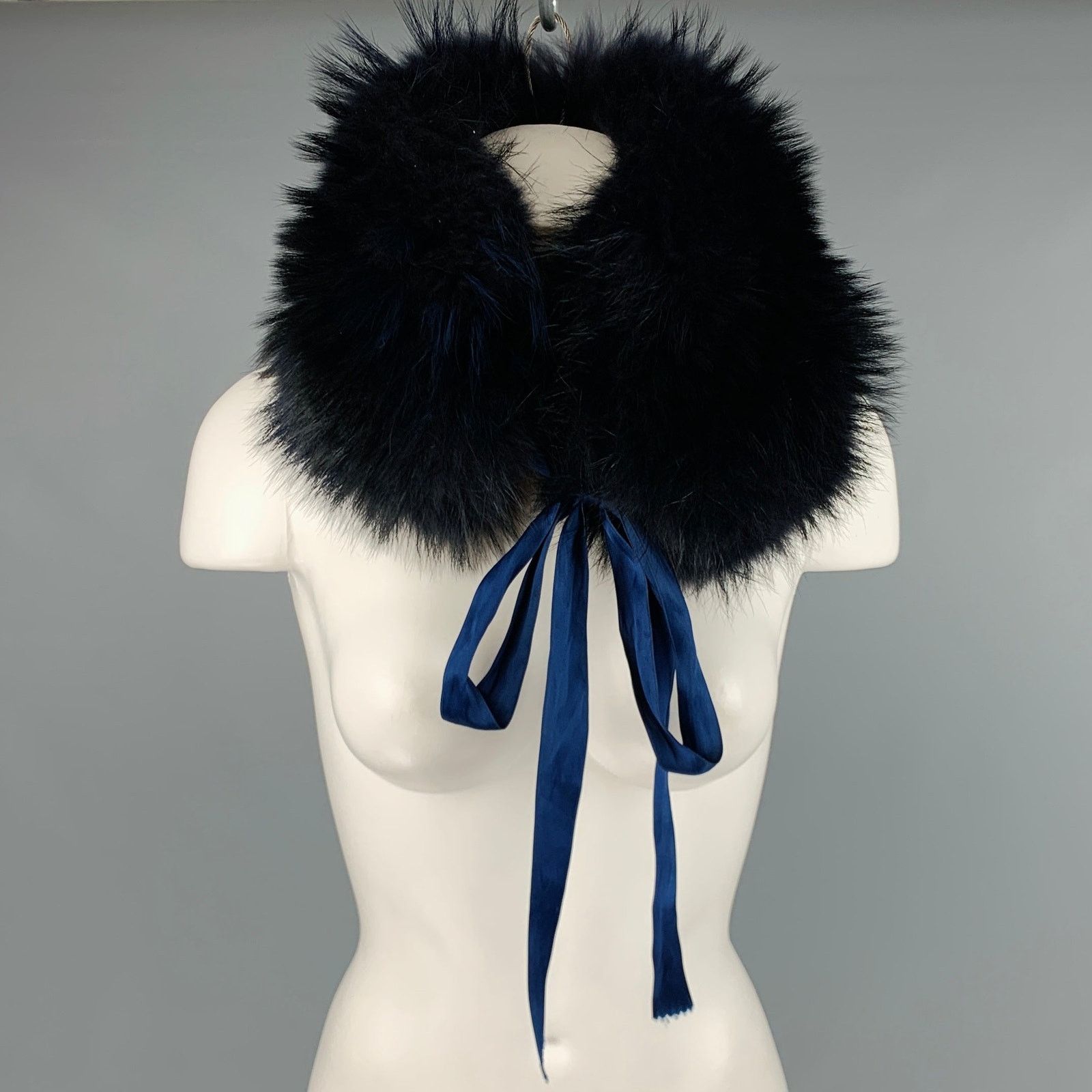 Other MAURIZIO PECORARO Black Blue Raccoon Fur Scarf Size ONE SIZE - 5 Thumbnail