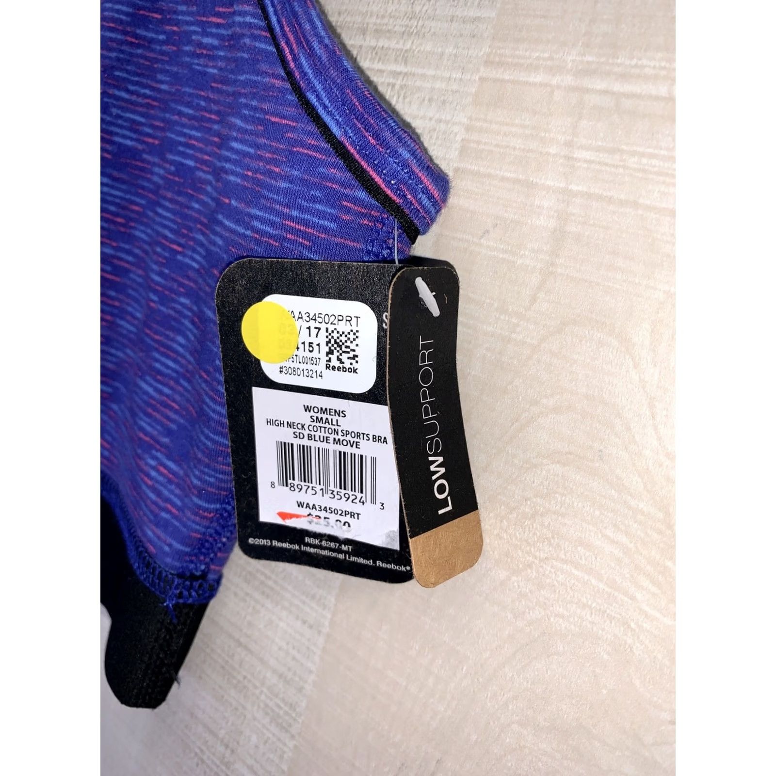Reebok Reebok Sports Bra Womens Small High Neck Low Support Cotton NWT-9245 Size ONE SIZE - 5 Thumbnail