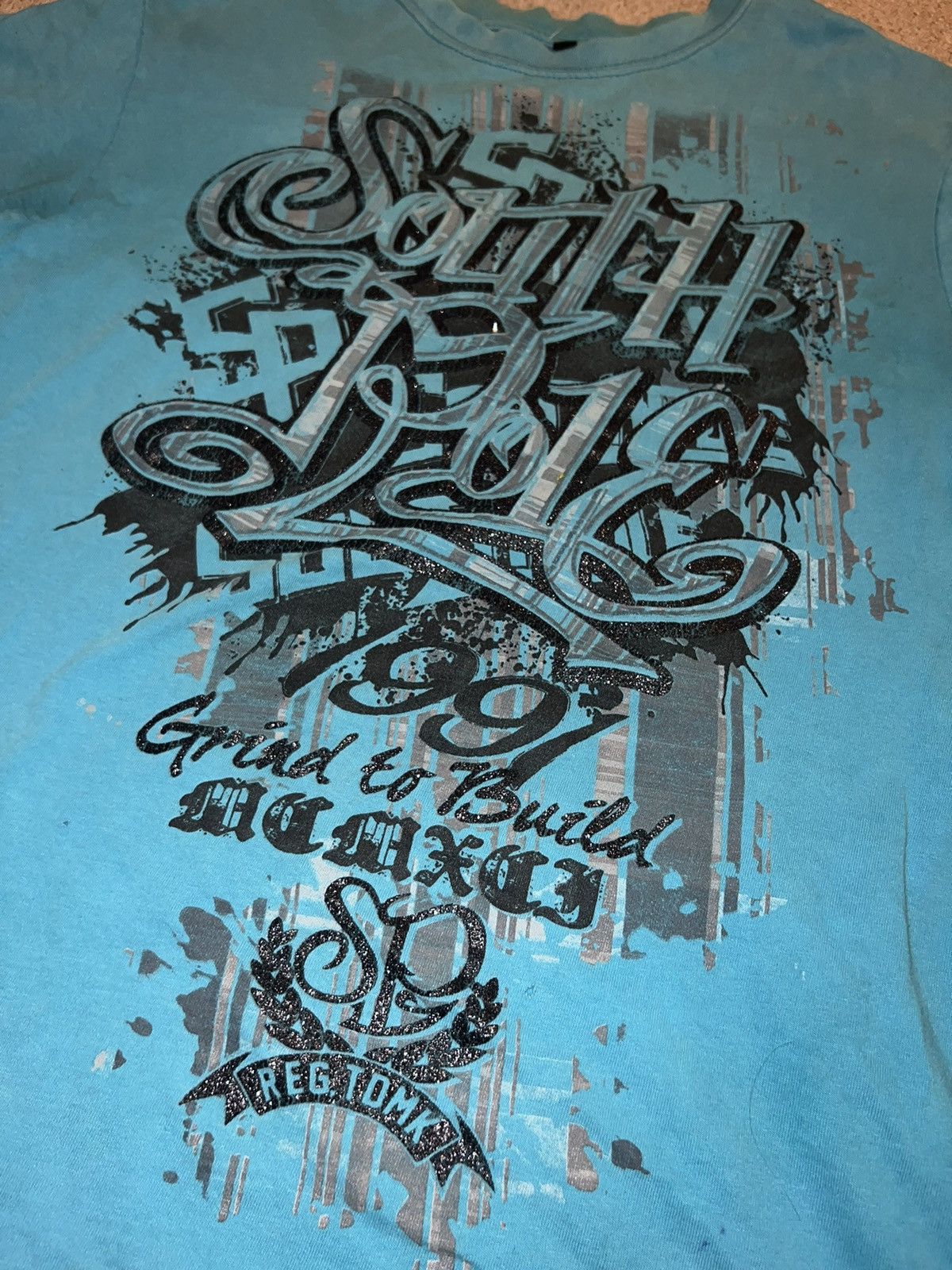Southpole × Vintage INSANE Y2K AOP Blue Southpole Glitter Graphic Tee Size US L / EU 52-54 / 3 - 1 Thumbnail