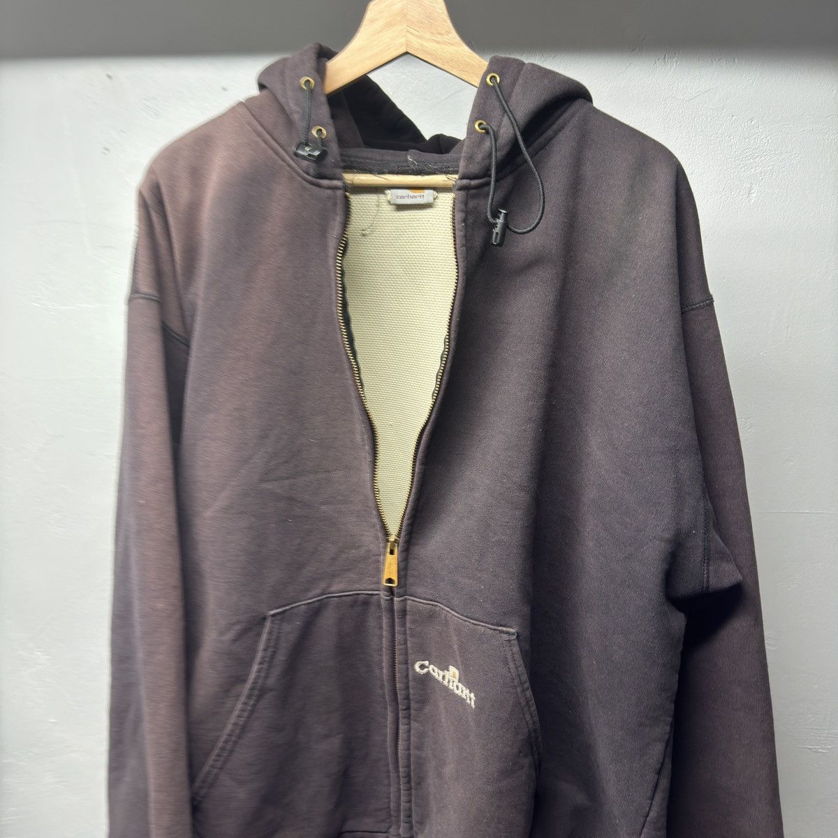 Carhartt 90s Carhartt Thrashed Faded Distressed Zip Hoodie ERD Grunge Size US XL / EU 56 / 4 - 3 Thumbnail