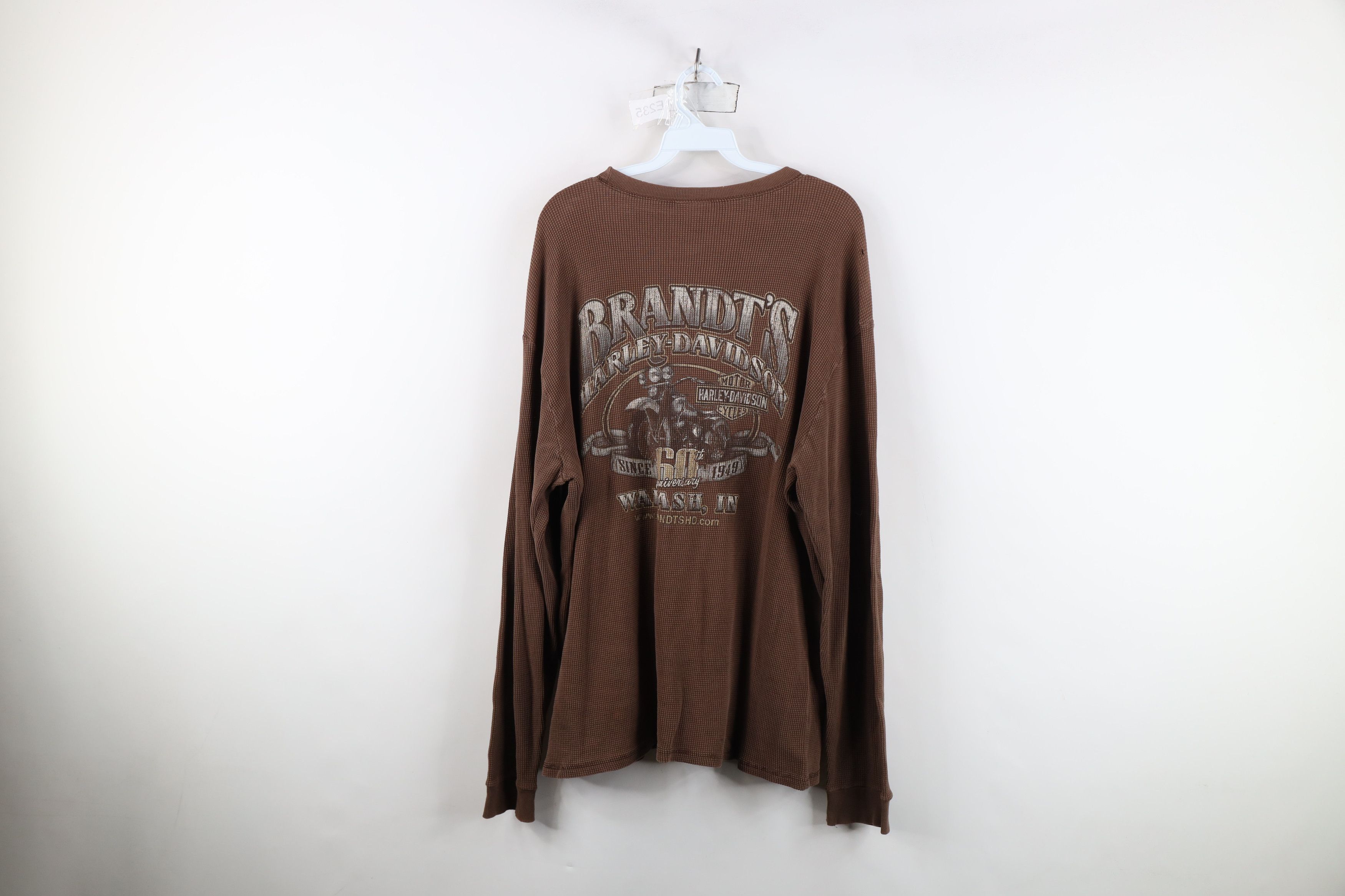 Harley Davidson Vintage Harley Davidson Waffle Knit Long Sleeve T-Shirt Size US XL / EU 56 / 4 - 13 Thumbnail