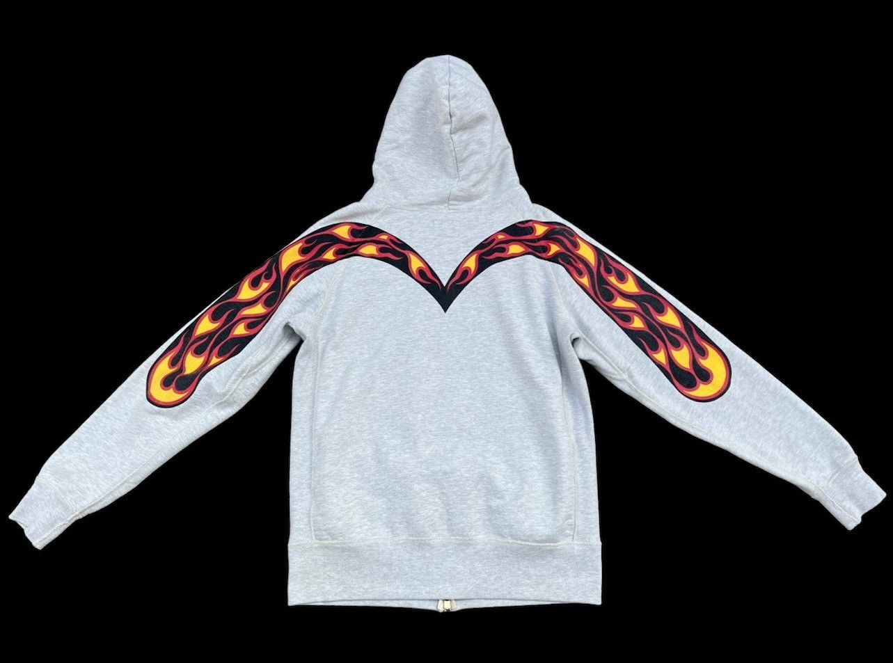 image of Evisu Flames Painter Zipper Hoodie Sweater, Men's (Size Large)