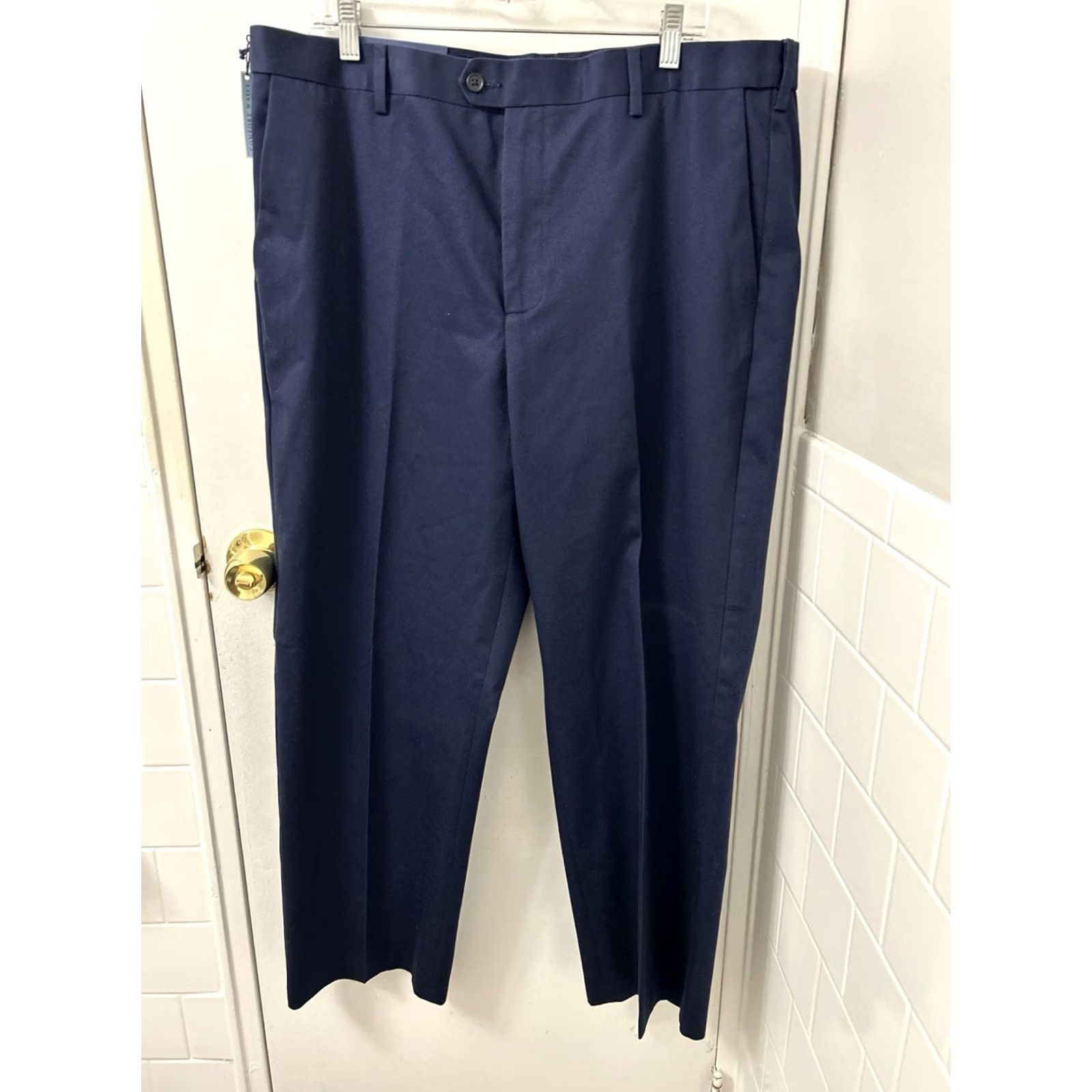 Croft & Barrow Crofts & Barrow Pants Mens 38x30 Navy Blue Classic Fit YKK No Iron Dress Pants Straight Leg 5-Pocket Size US 38 / EU 54 - 5 Thumbnail