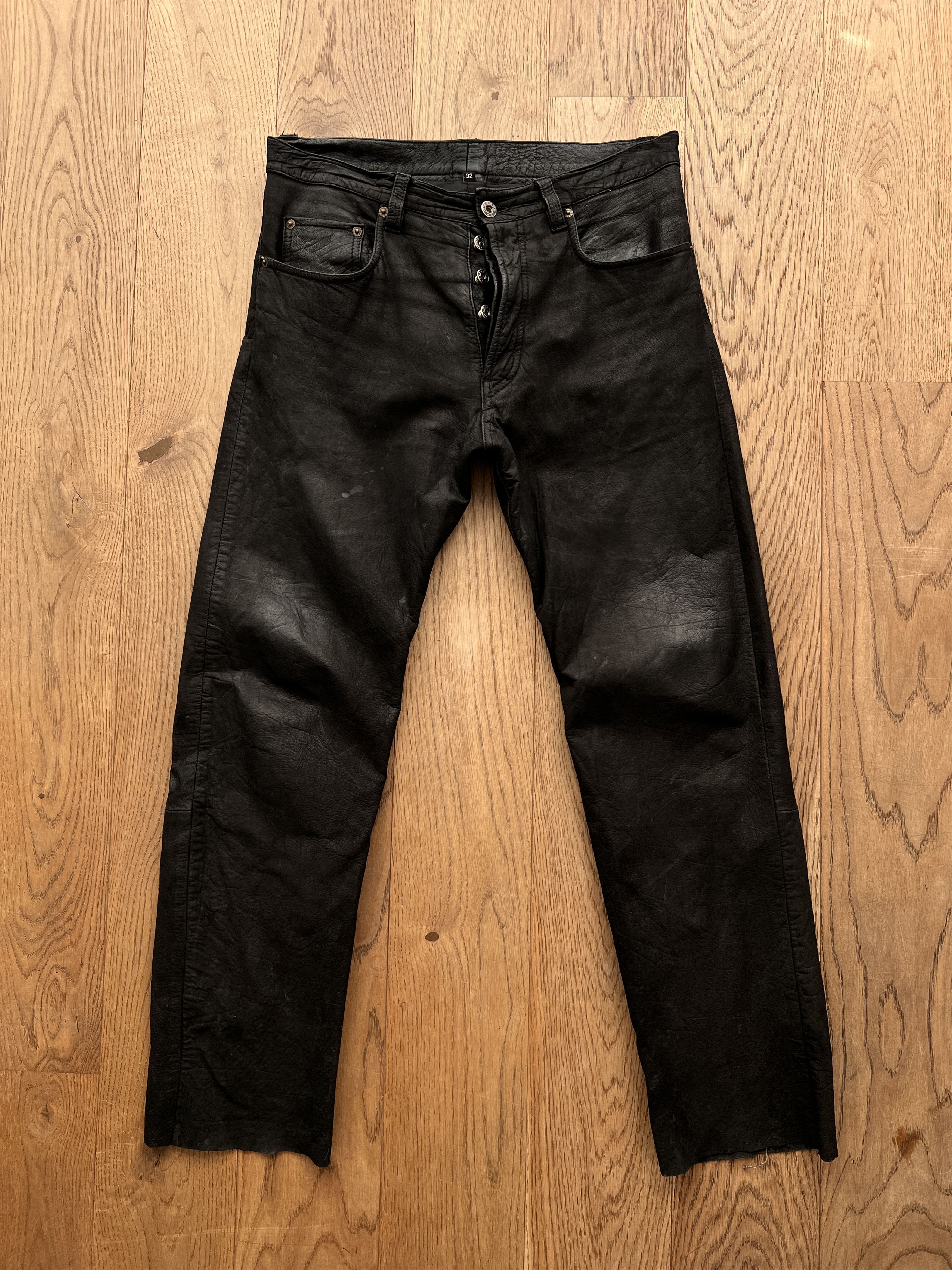 If Six Was Nine Crazy! Vintage real soft leather pants true faded y2k racing Size US 31 - 3 Thumbnail