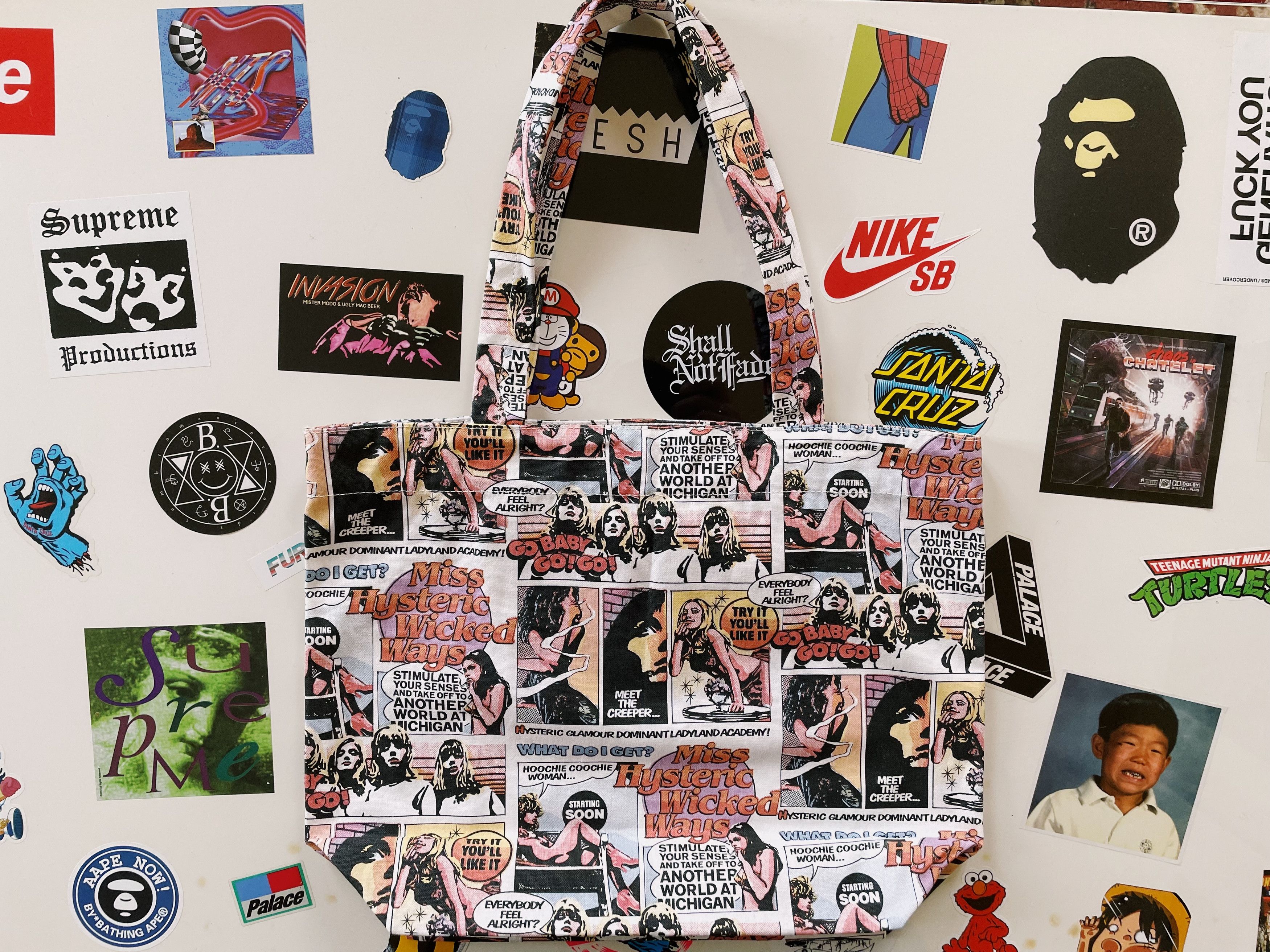 Hysteric Glamour Hysteric Glamour All Over Comics Print Canvas Tote Bag White Size ONE SIZE - 2 Thumbnail