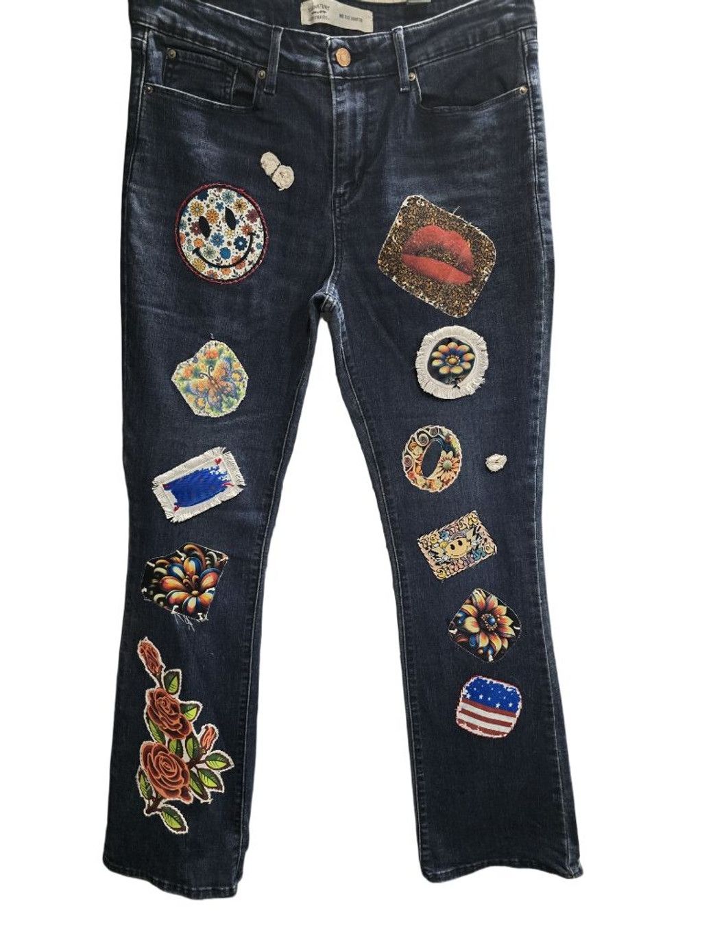 Levi's Levi's Upcycled Blue Boot Cut with Patches Size 12 Size 34" / US 12 / IT 48 - 1 Thumbnail