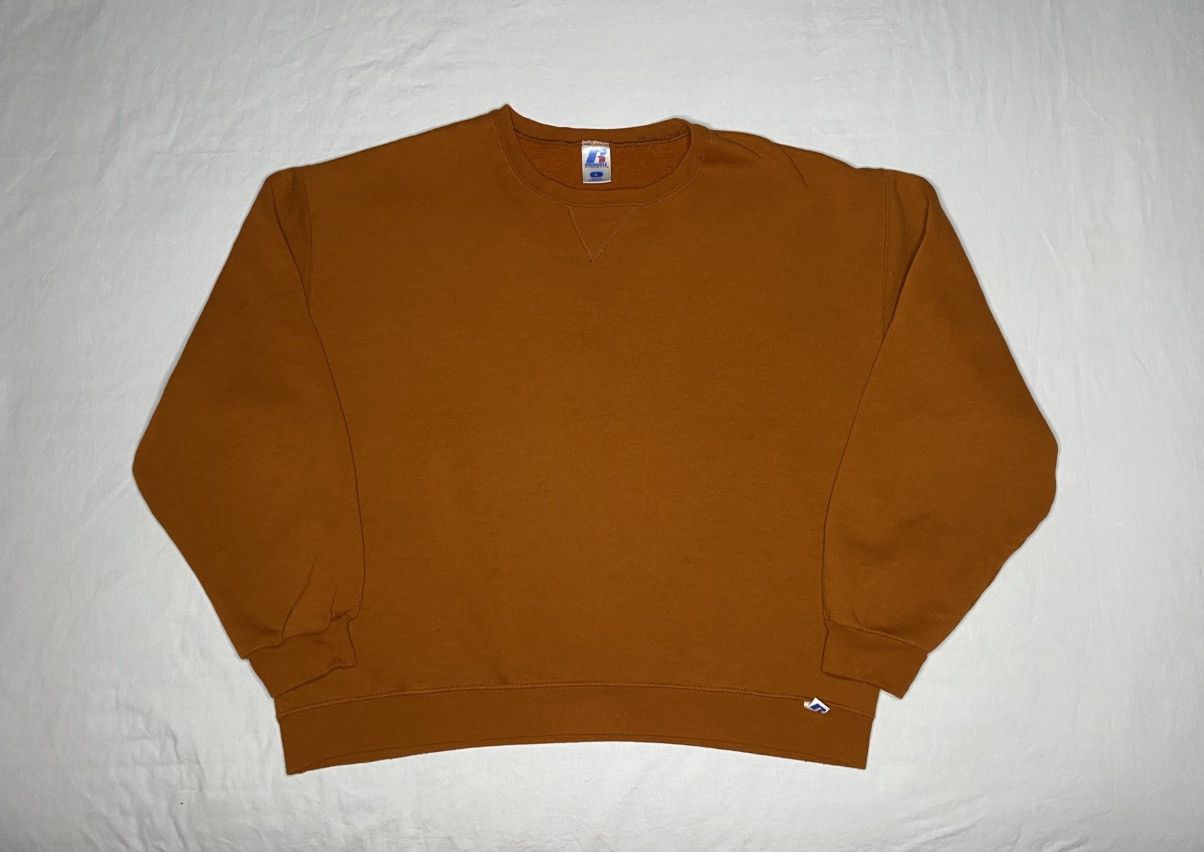 Russell Athletic Vintage Russell Athletic Blank Orange Crewneck Sweatshirt L Size US L / EU 52-54 / 3 - 1 Thumbnail