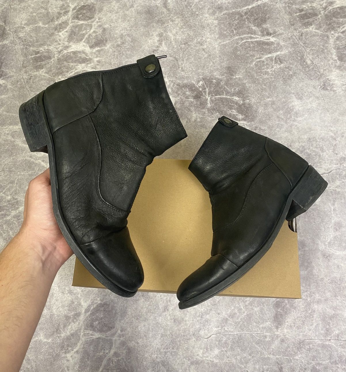 GOSTAR DE FUGA × Japanese Brand FUGA leather side zip biker boots