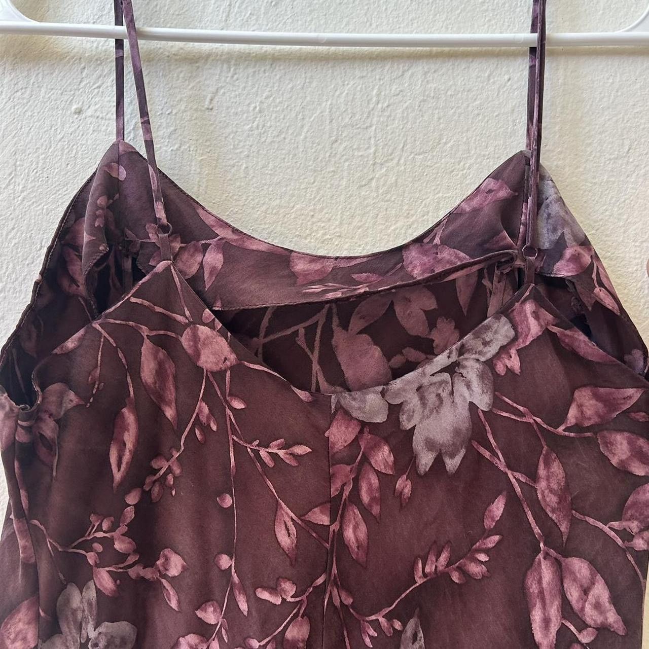 Victoria's Secret 100% silk y2k vintage Victoria’s Secret purple floral dress Size M / US 6-8 / IT 42-44 - 6 Thumbnail