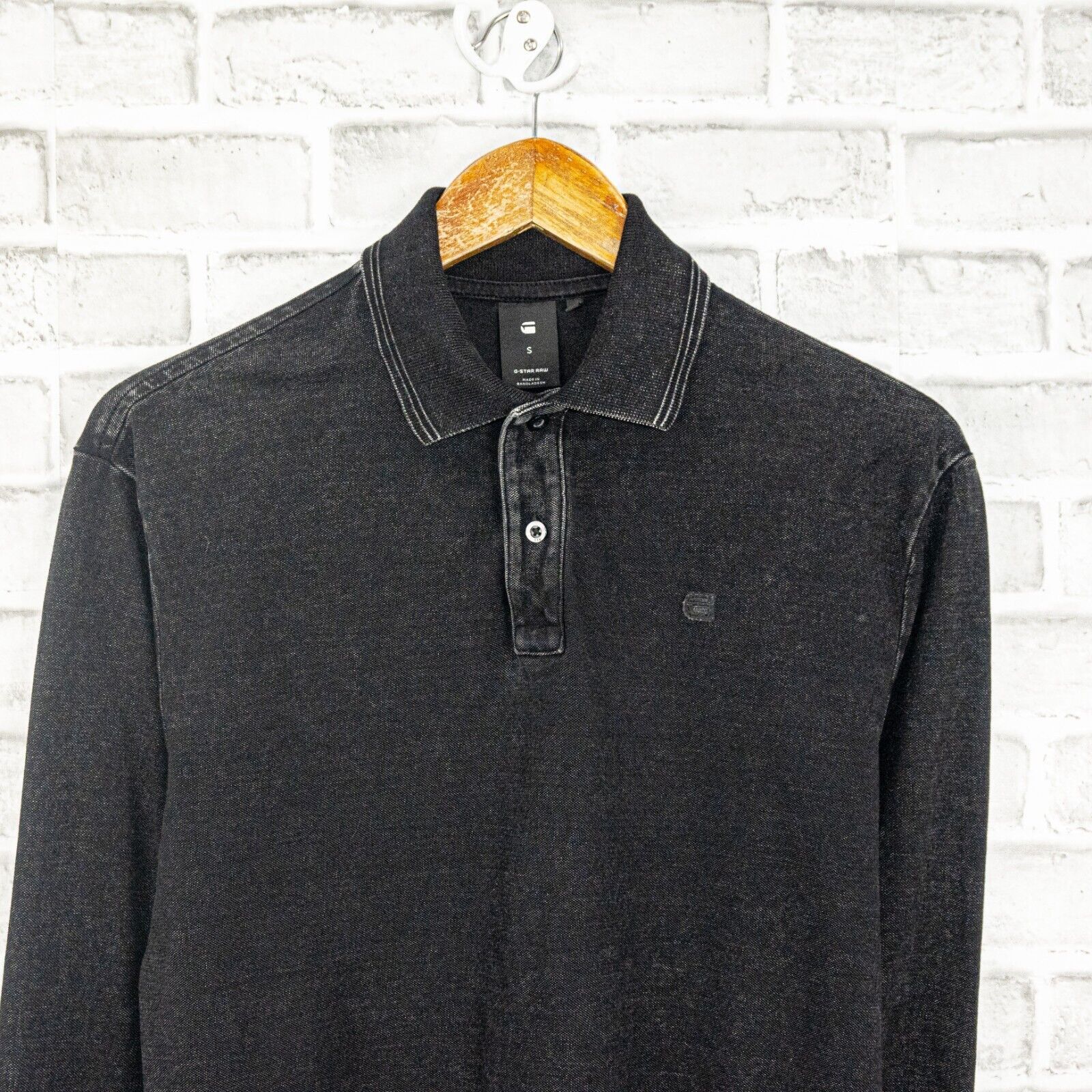 G-Star G Star Raw Long Sleeve Polo Shirt in Black Cotton Small Size US S / EU 44-46 / 1 - 3 Thumbnail