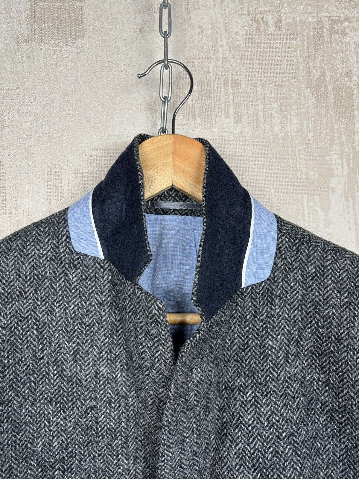H&M H&M Moon Wool Tweed Herringbone Elbow Pads Blazer EU 48 Size 38R - 4 Thumbnail