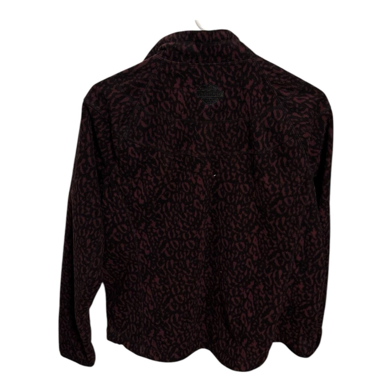 Harley Davidson Harley Davidson Womens Fleece Purple Black Leopard Print Size L / US 10 / IT 46 - 2 Thumbnail