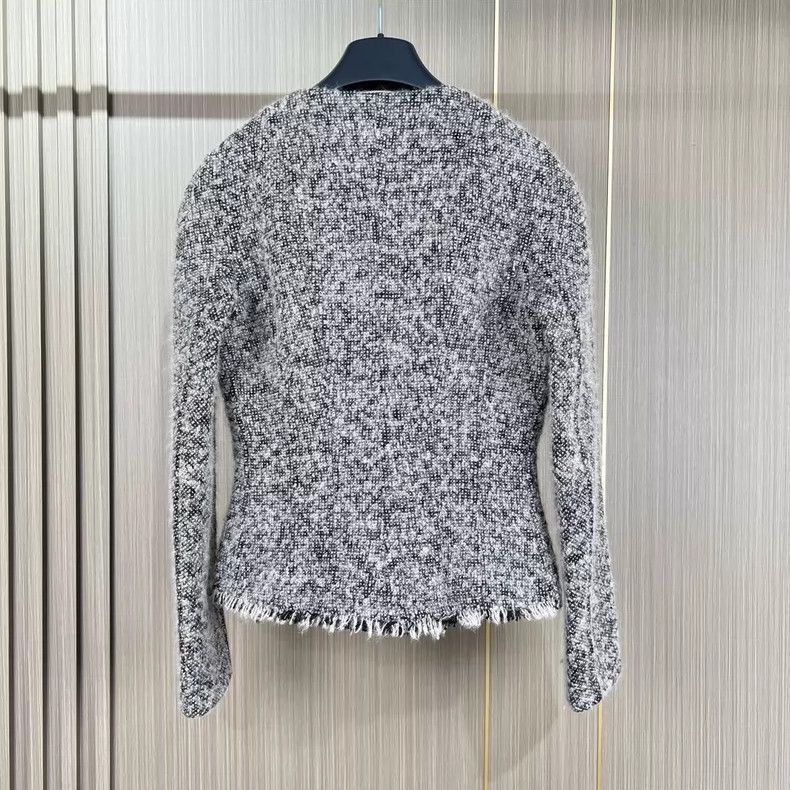 Dior Dior Dior Double-Breasted Knit Jacket in Gray-2507 Size S / US 4 / IT 40 - 2 Thumbnail