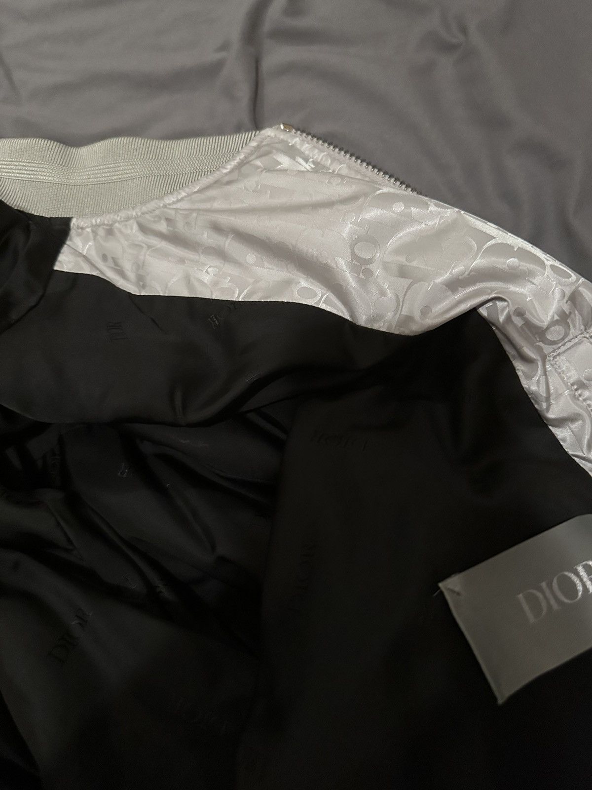 Dior Dior Oblique Bomber Jacket Gray Technical Fabric 52 L Size US L / EU 52-54 / 3 - 22 Thumbnail